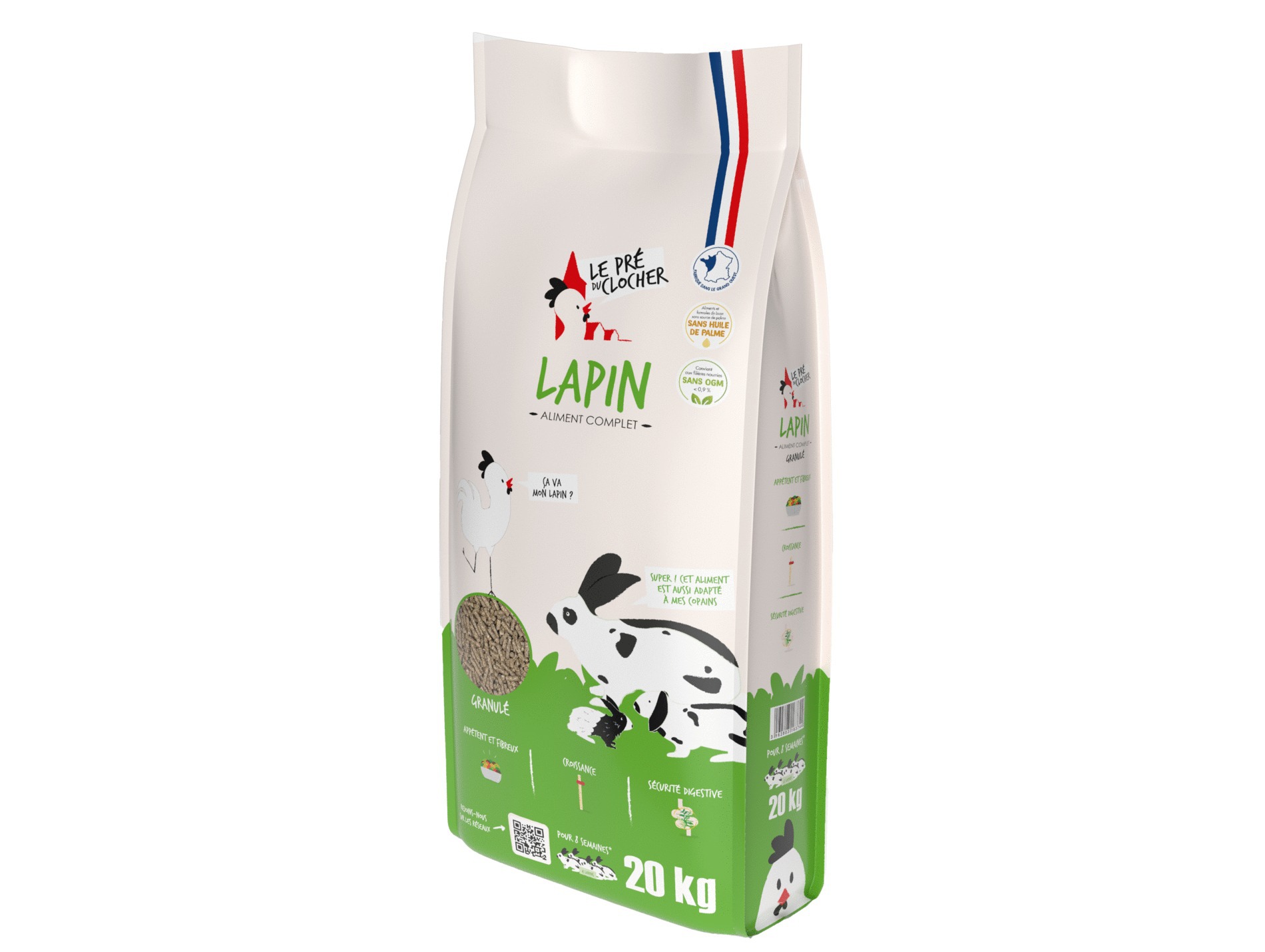 Aliment complet en granulés LE PRE DU CLOCHER Lapins 20kg