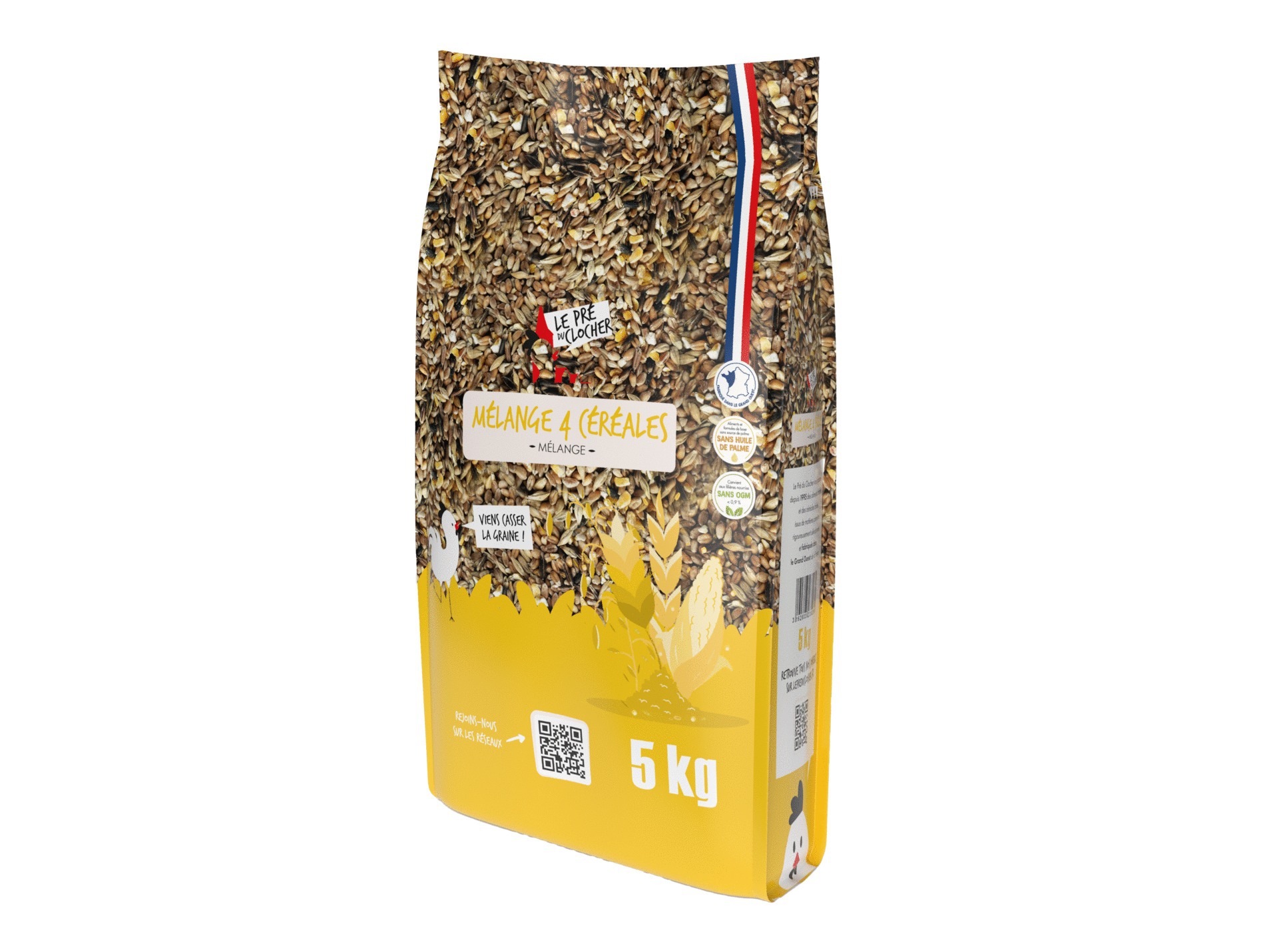Mélange 4 céréales pour basse-cour LE PRÉ DU CLOCHER 5kg