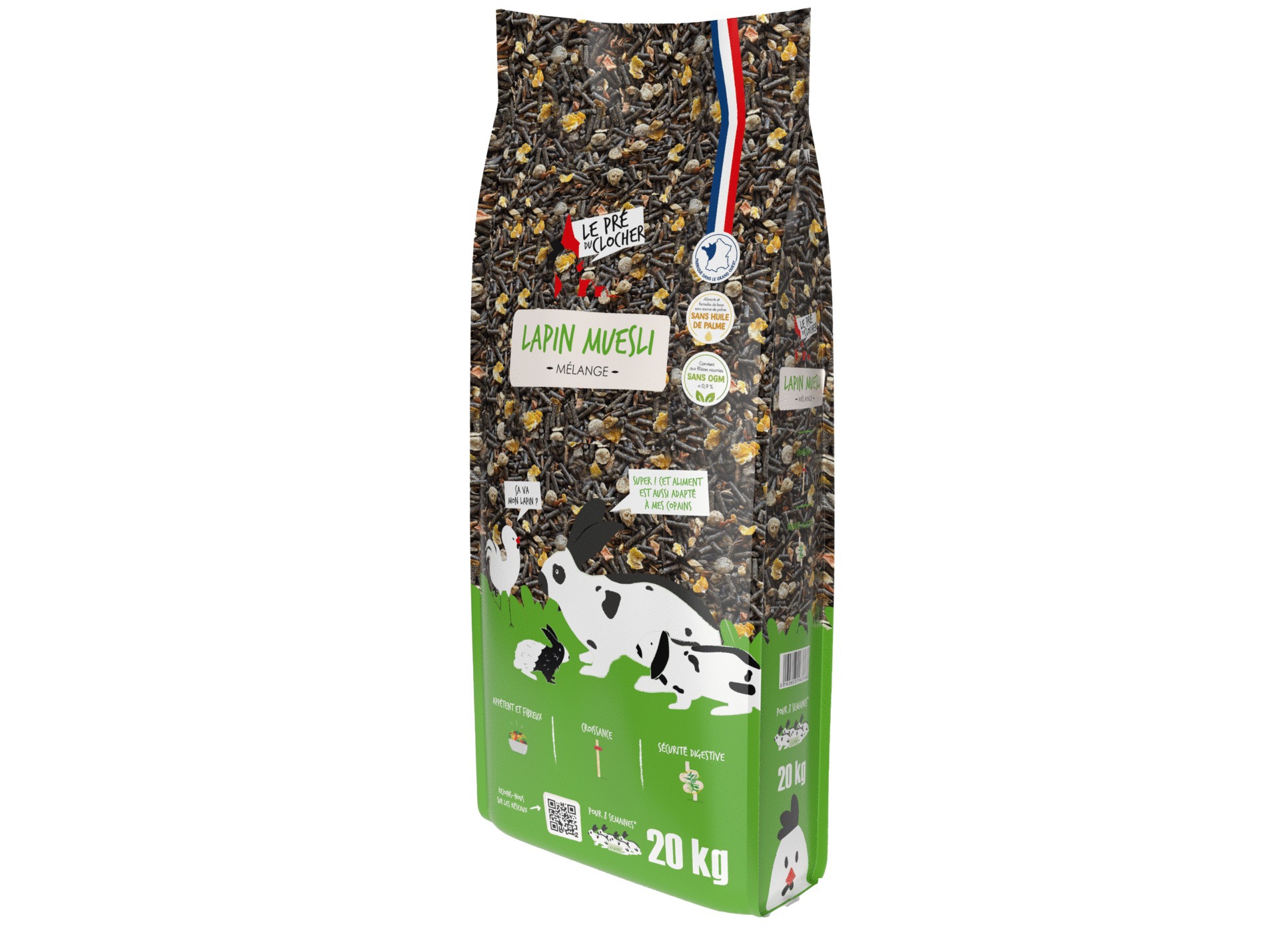 Mélange complet en muesli LE PRÉ DU CLOCHER Lapins 20kg