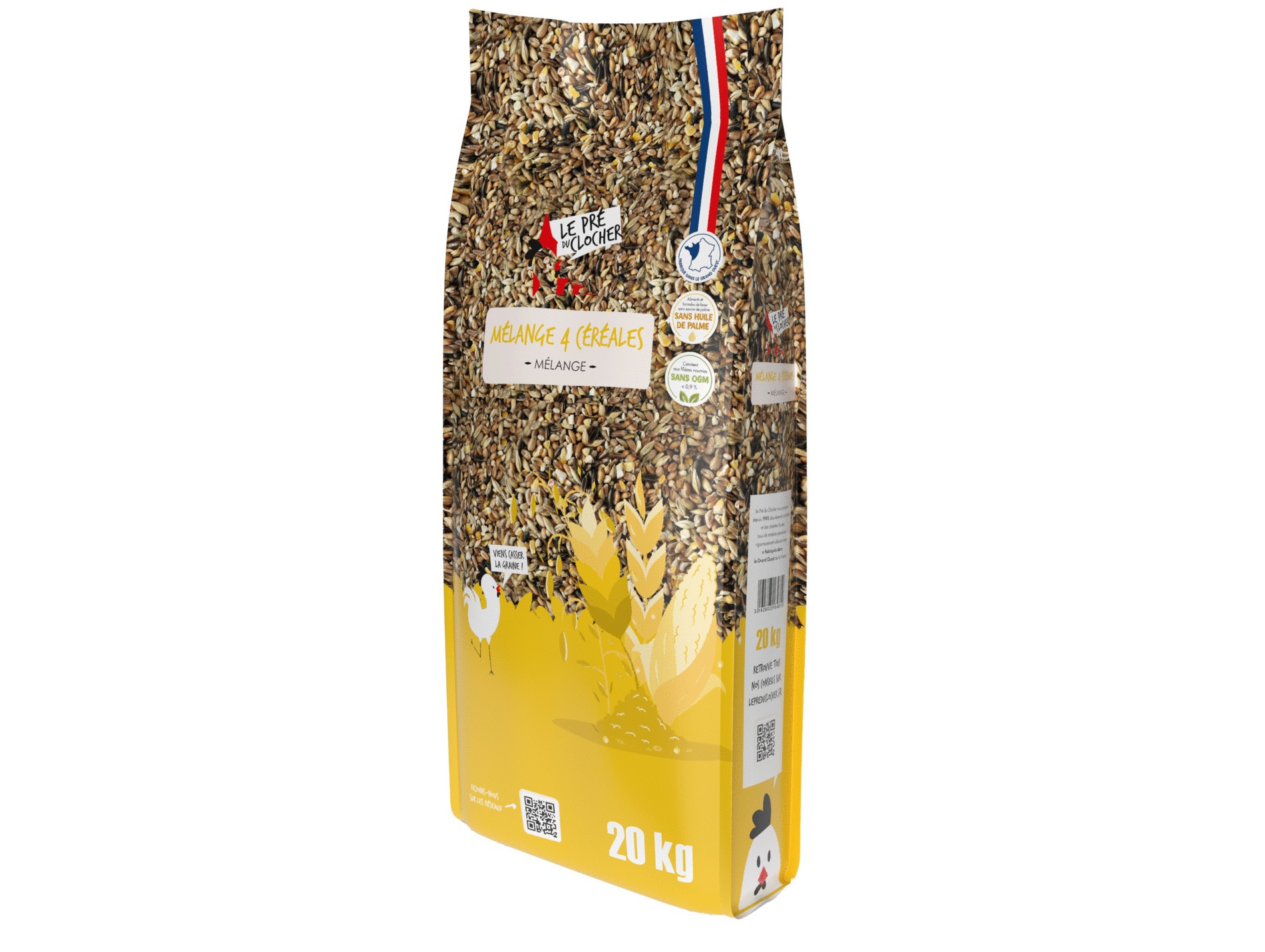 Mélange 4 céréales pour basse-cour LE PRÉ DU CLOCHER 20kg
