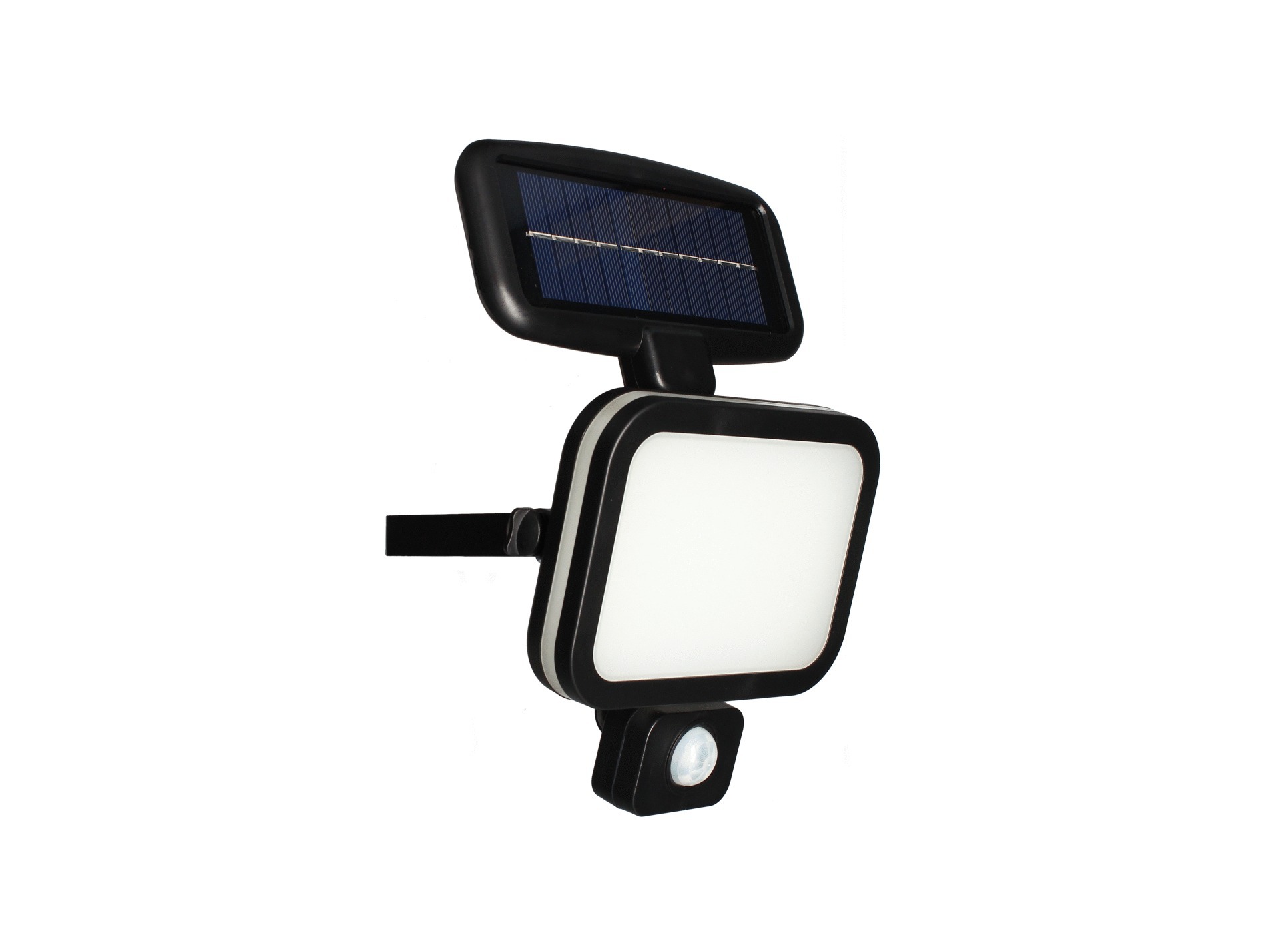 Projecteur Led solaire 12W 500lm 4000K noir + détecteur