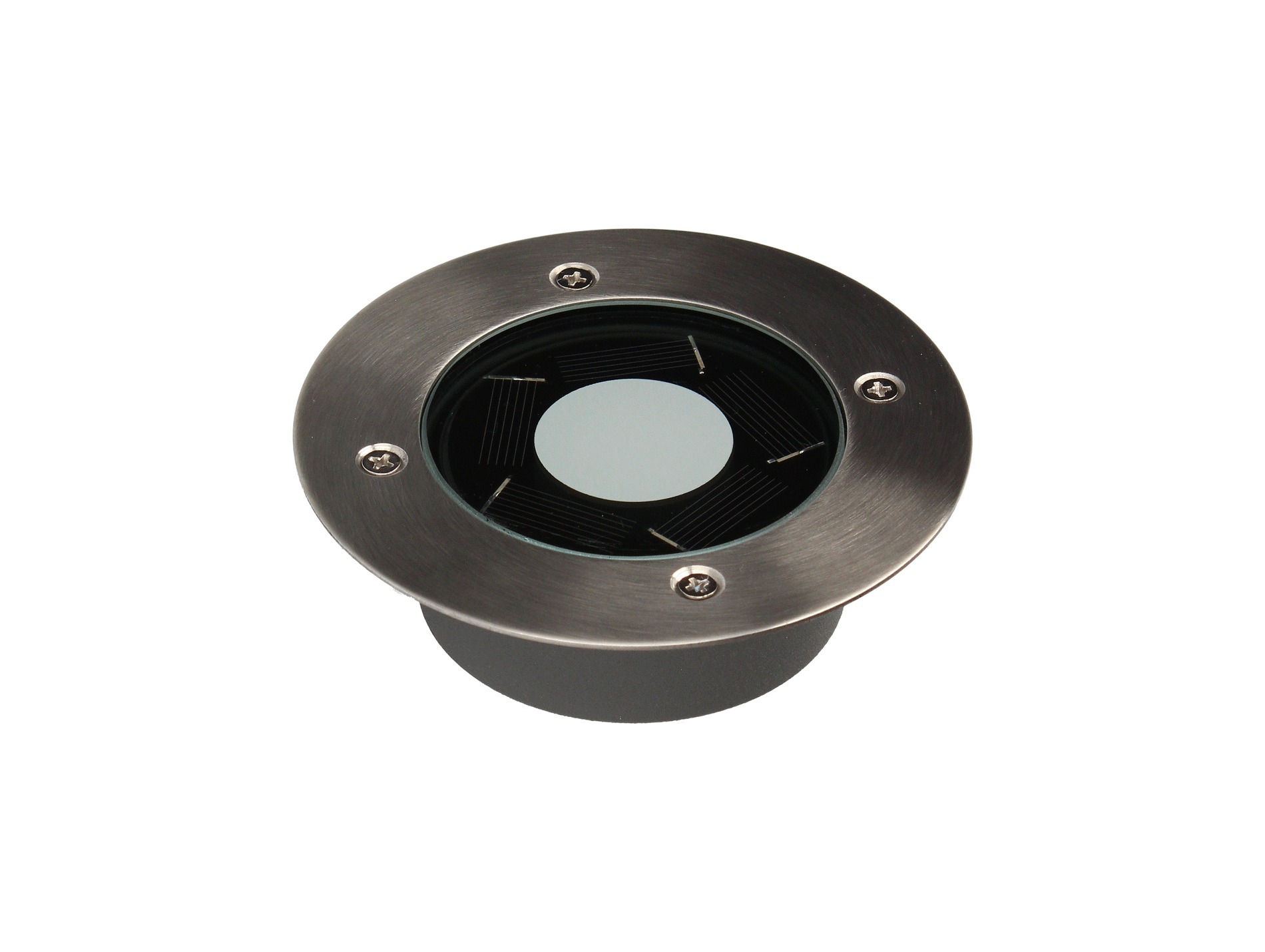 2 Spots Led solaires encastrables sols extérieurs Ø97 Inox