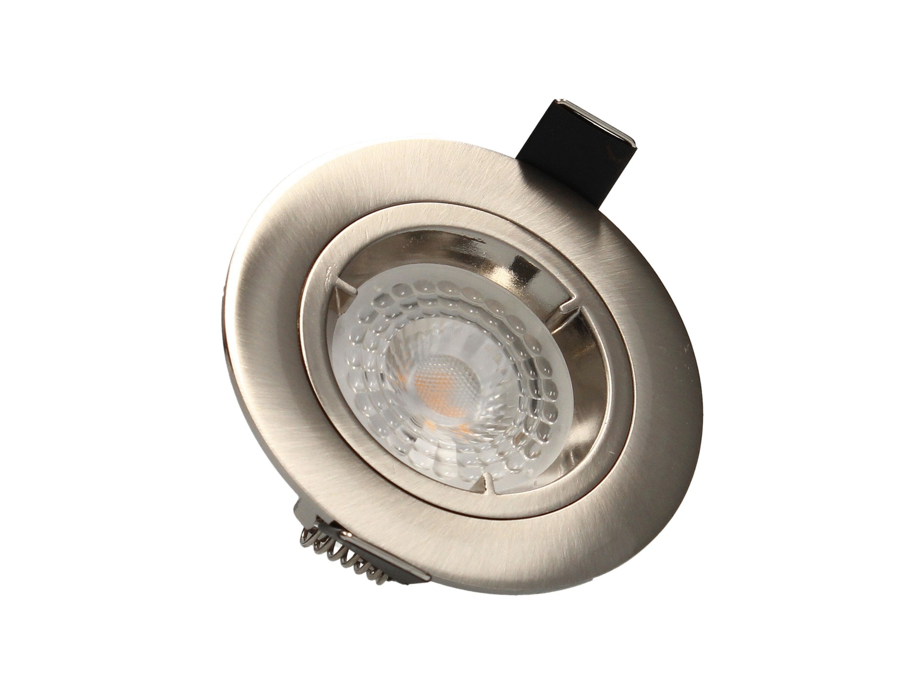 5 Spots Led encastrables fixes 380lm Ø85 acier brossé