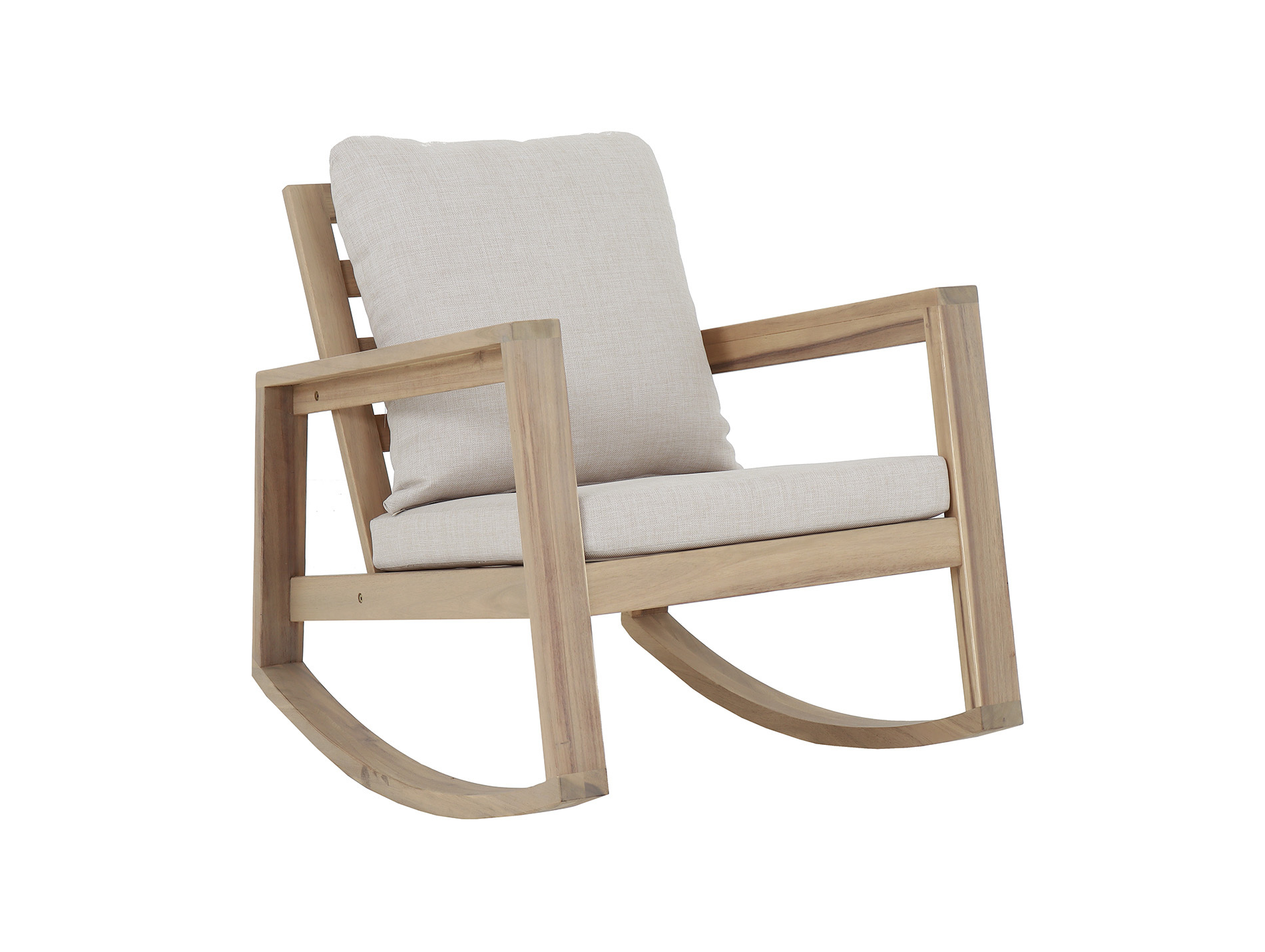 Fauteuil à bascule bois acacia avec coussins Phuket