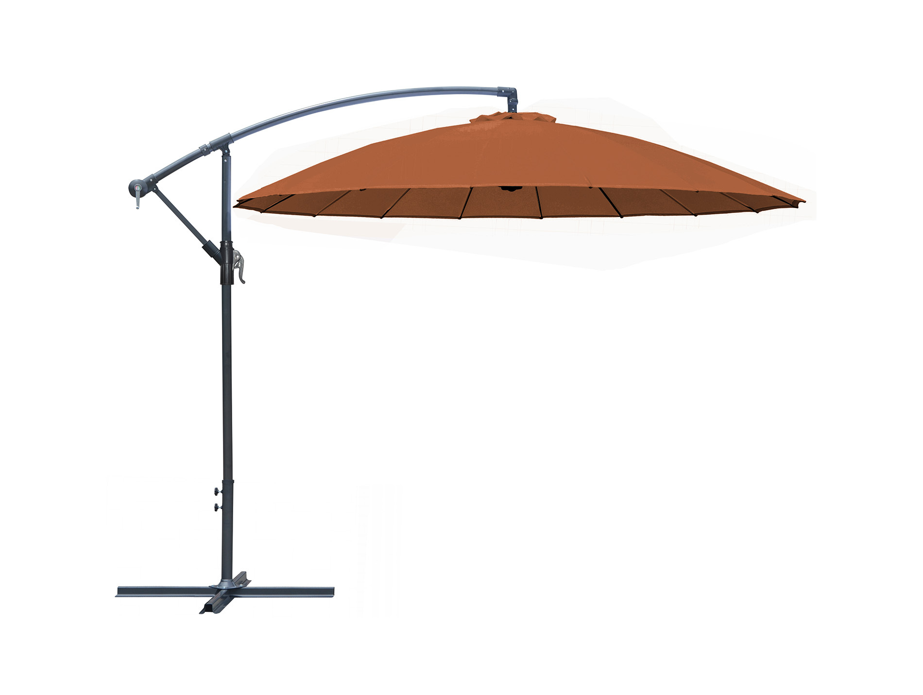 Parasol déporté inclinable Ø300 gris Pagode