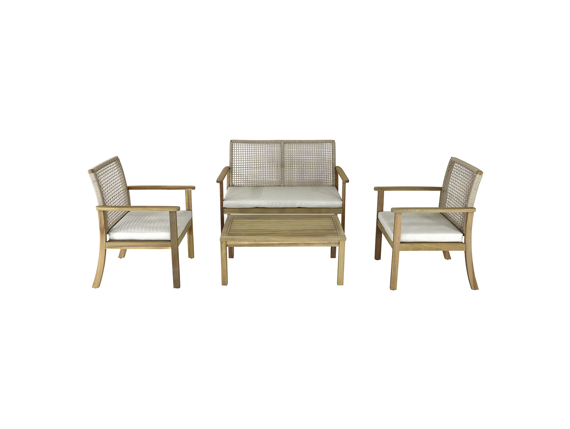 Salon de jardin bois acacia 4 places Seville