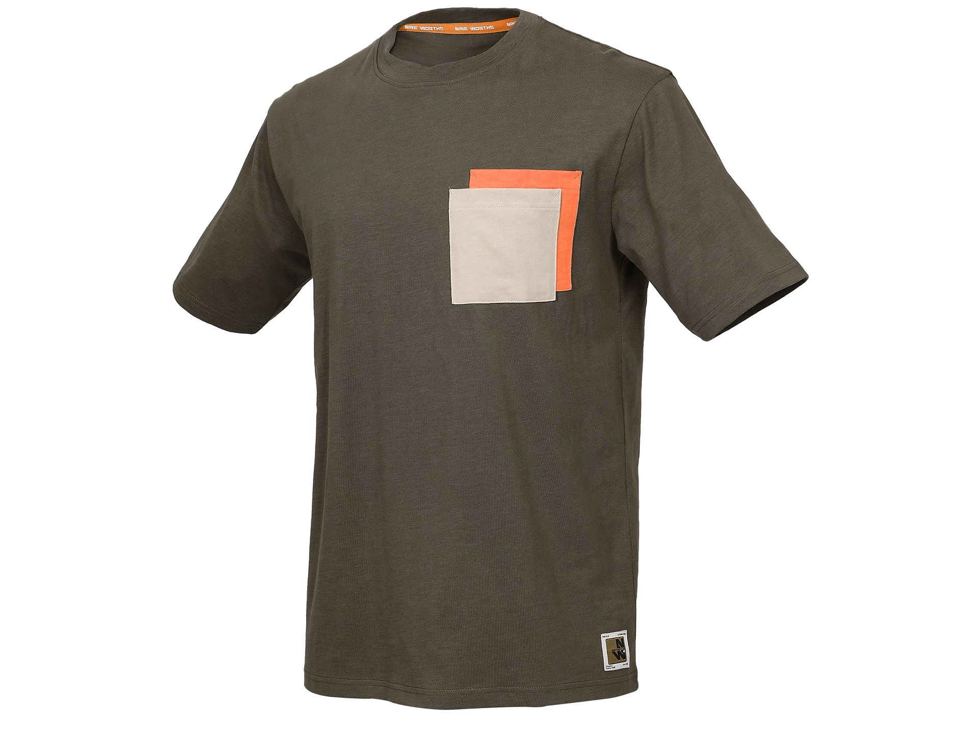 T-shirt manches courtes NINE WORTHS Jaspe kaki