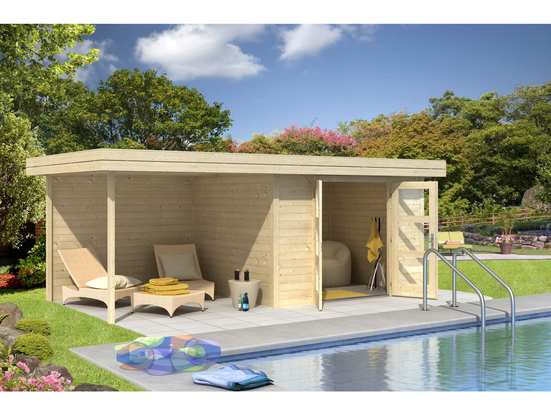 Abri jardin bois LASITA chatel brut 28mm 18,45m²