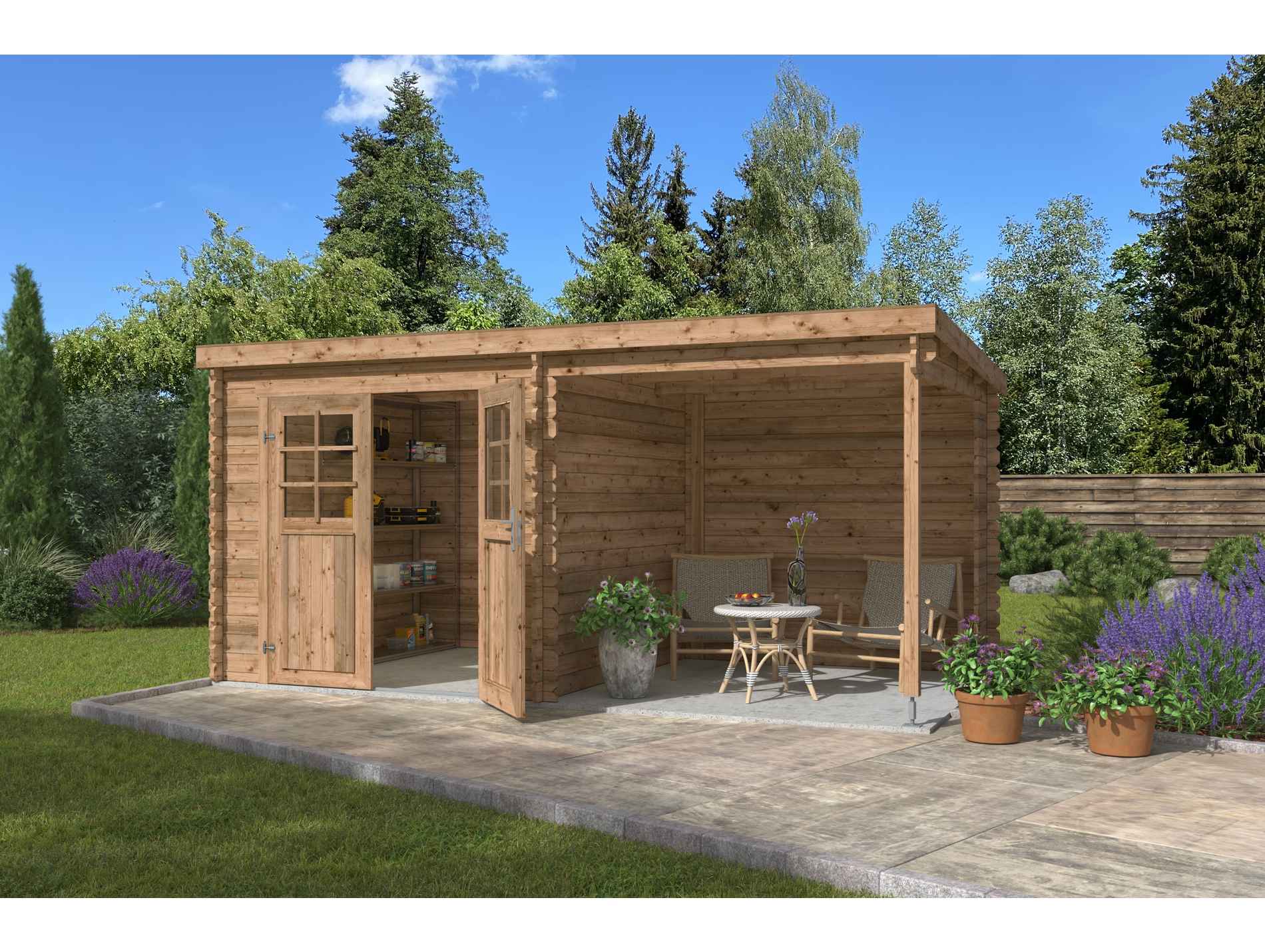 Abri jardin bois LASITA sophy autoclave 28mm 4,31m²