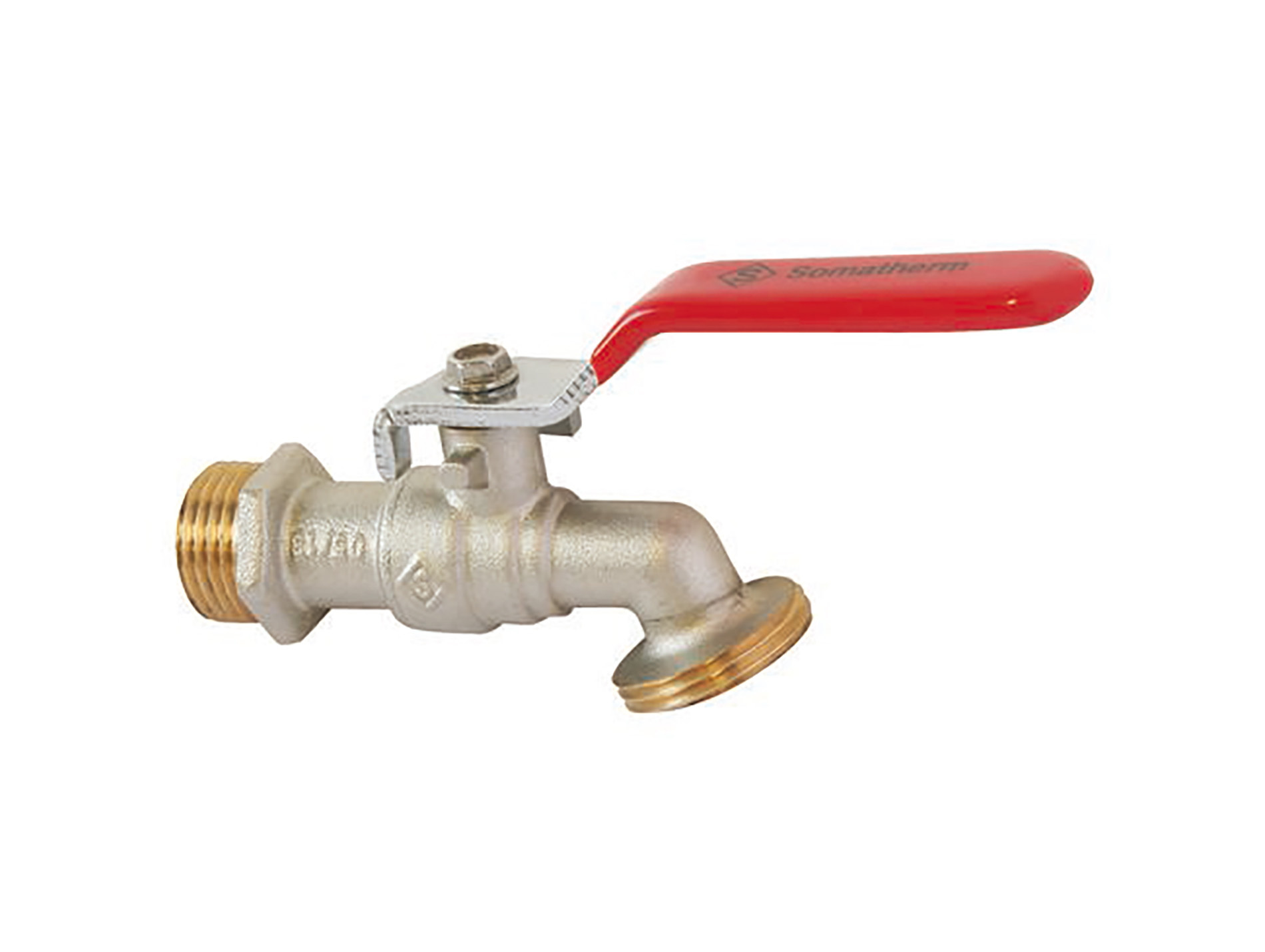 Robinet d?arrosage SOMATHERM à sphère nickelé 15x21mm 20x27mm