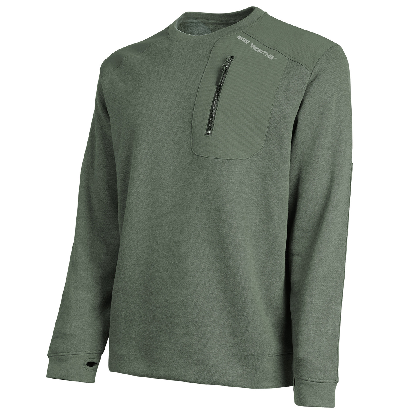 Sweat NINE WORTHS Statam coton vert chiné