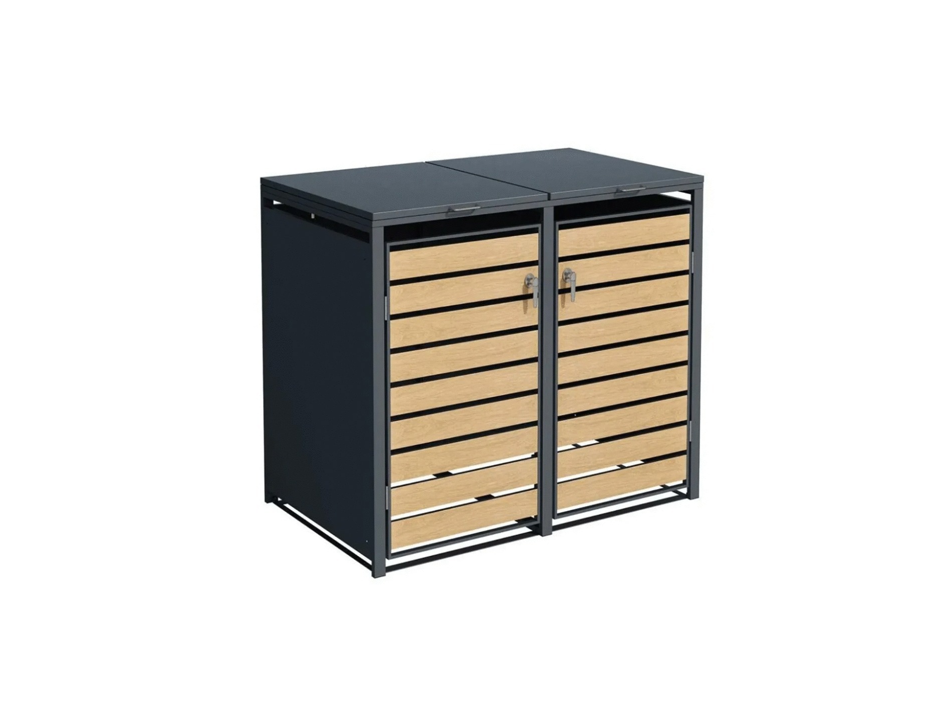 Cache-poubelle double TRIGANO 2x240L anthracite