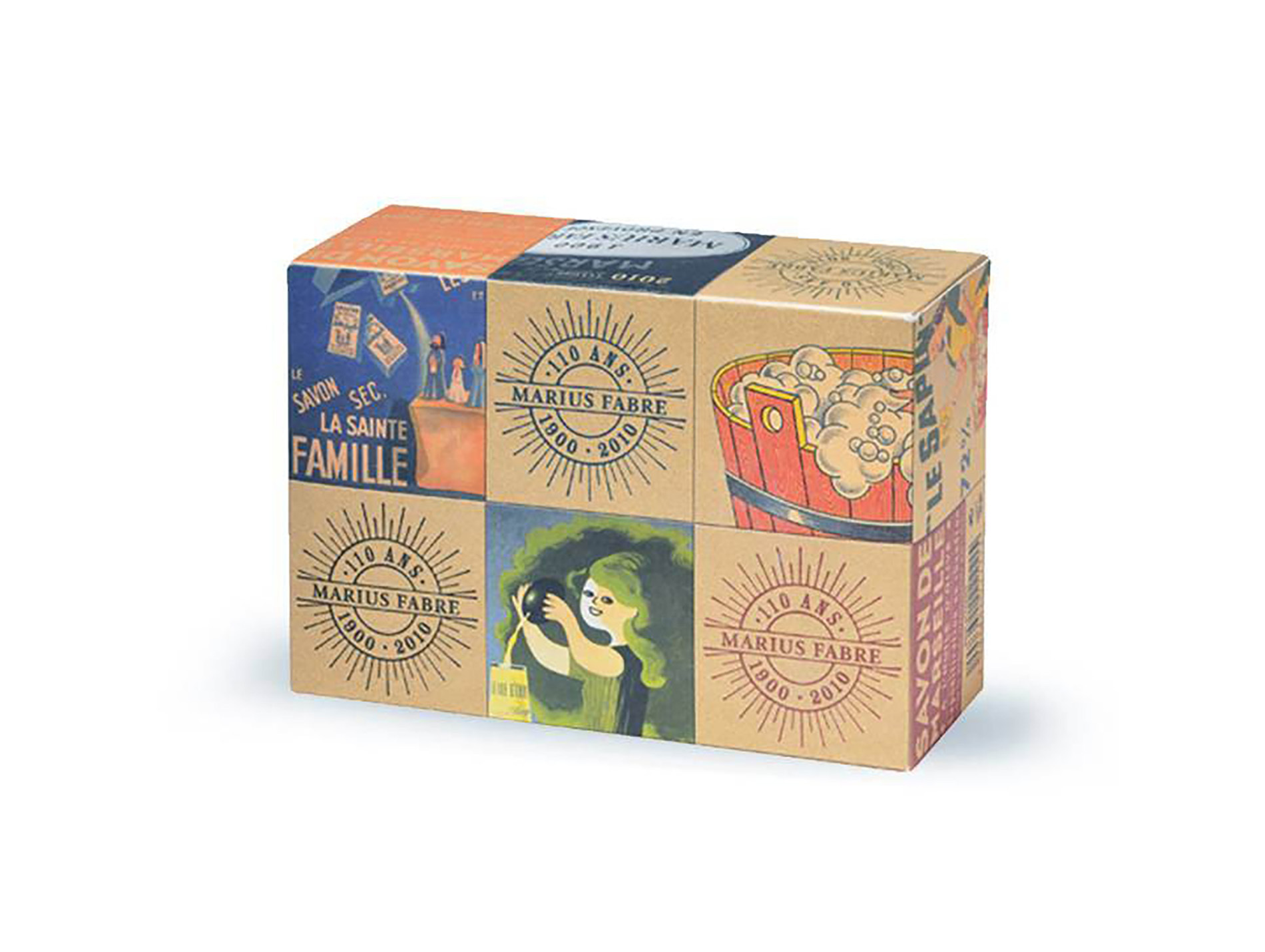 Coffret savons de Marseille MARIUS FABRE Collector 200g x6