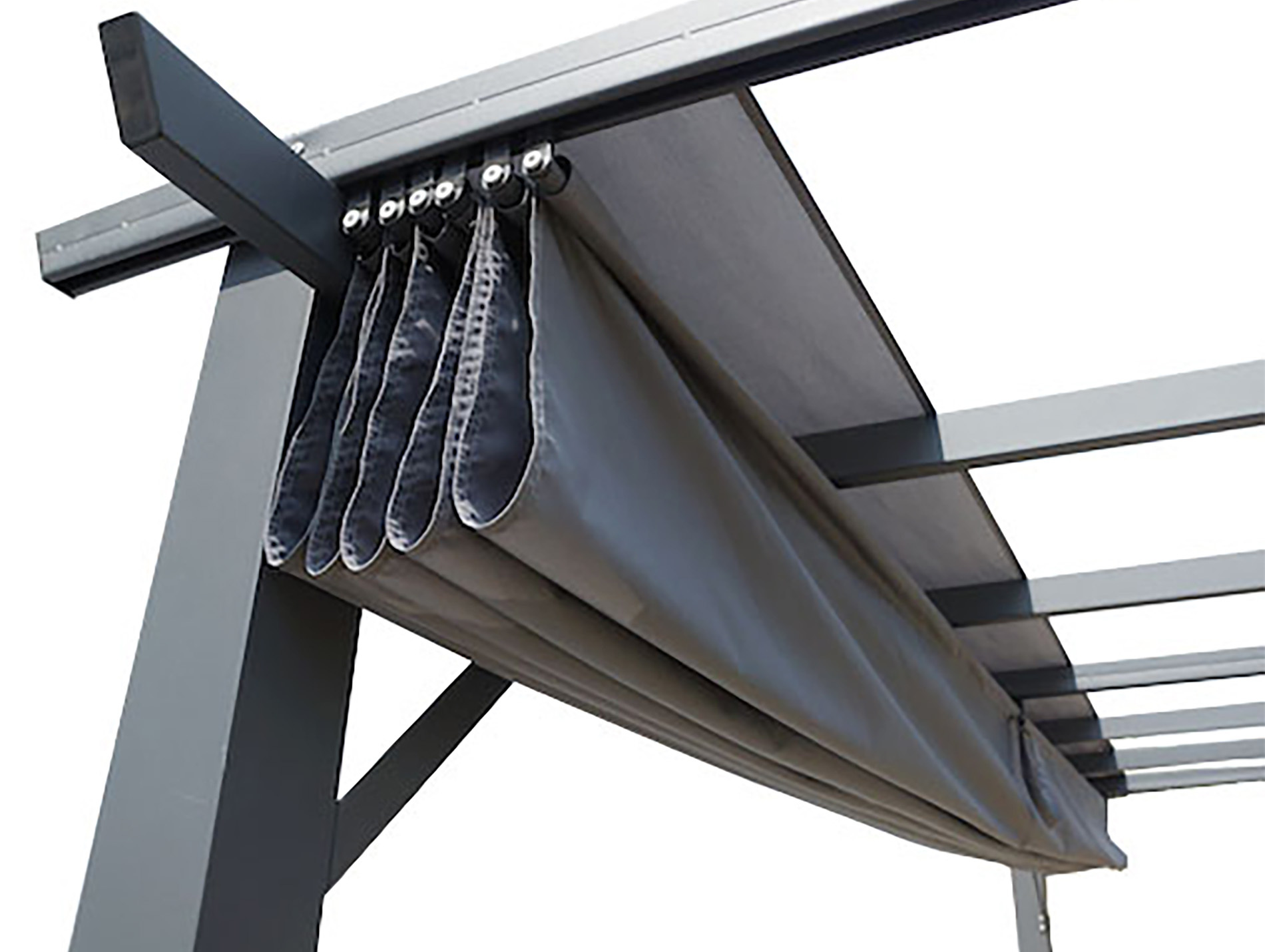 Pergola aluminium L.400xl.300h.230cm gris anth toile gris cl