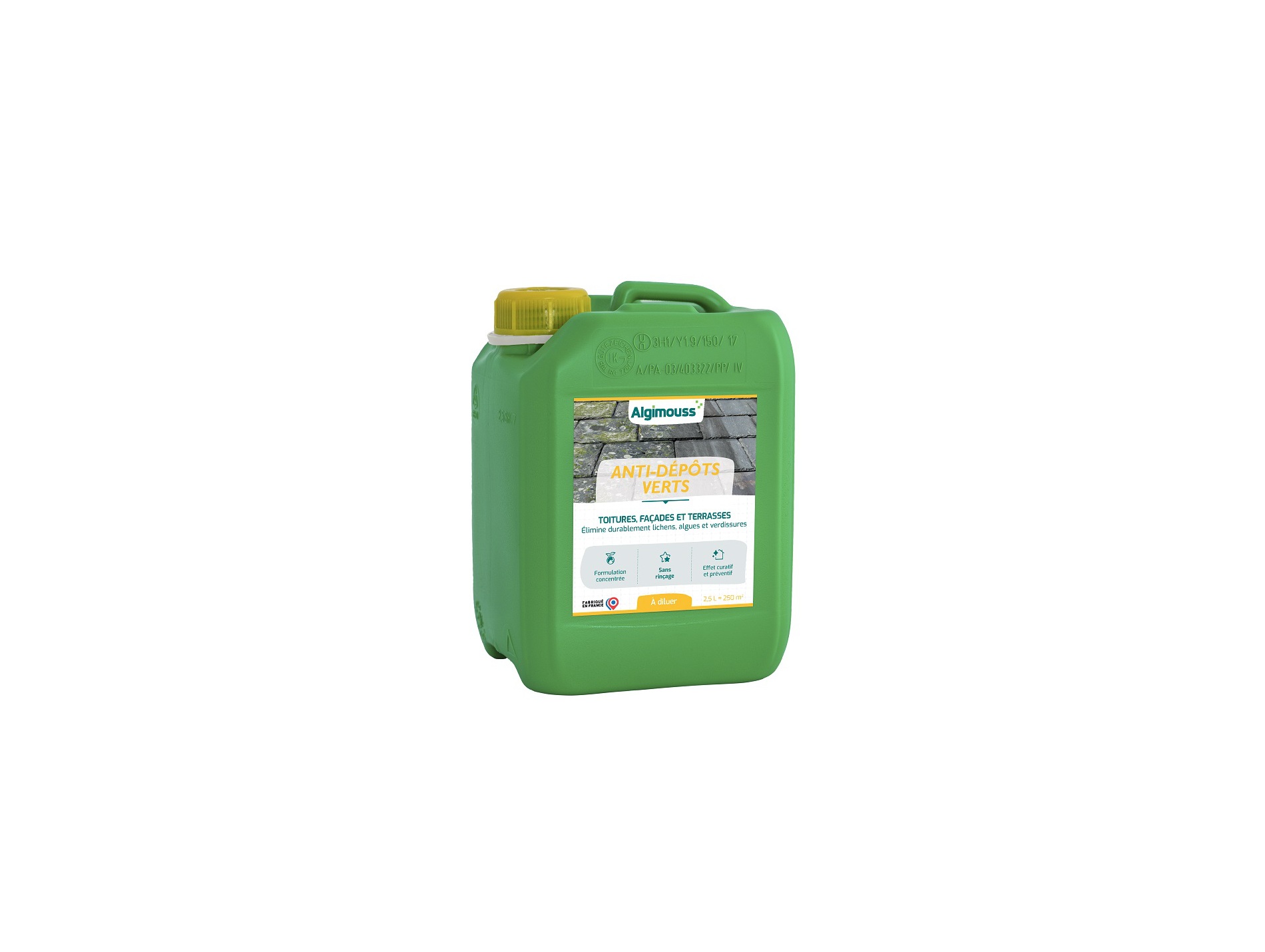 Nettoyant ALGIMOUSS anti-dépôts verts extérieur 2.5L