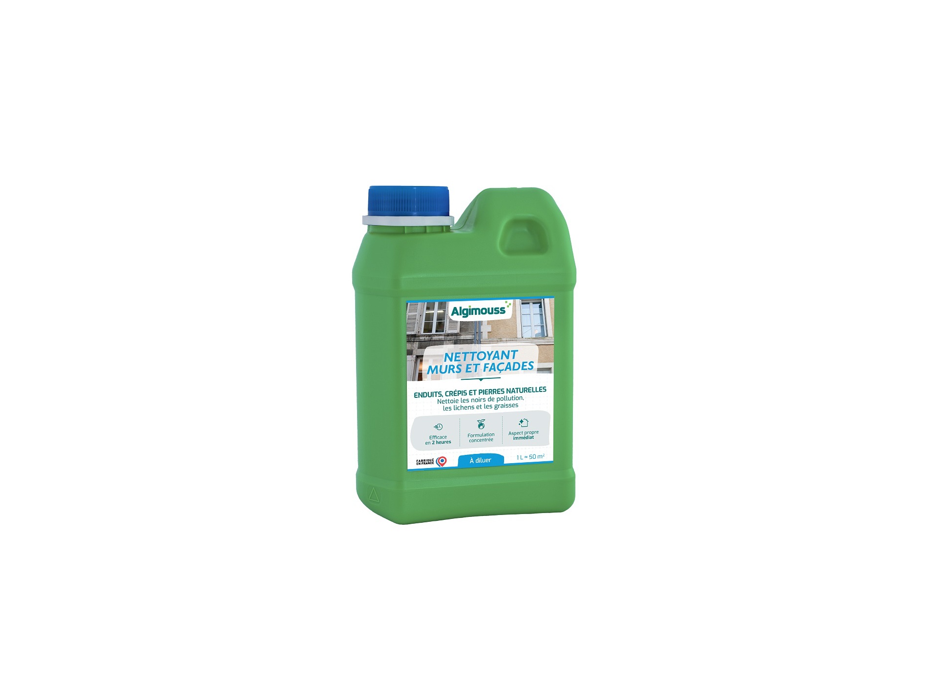 Nettoyant ALGIMOUSS noirs de pollution façades 1L