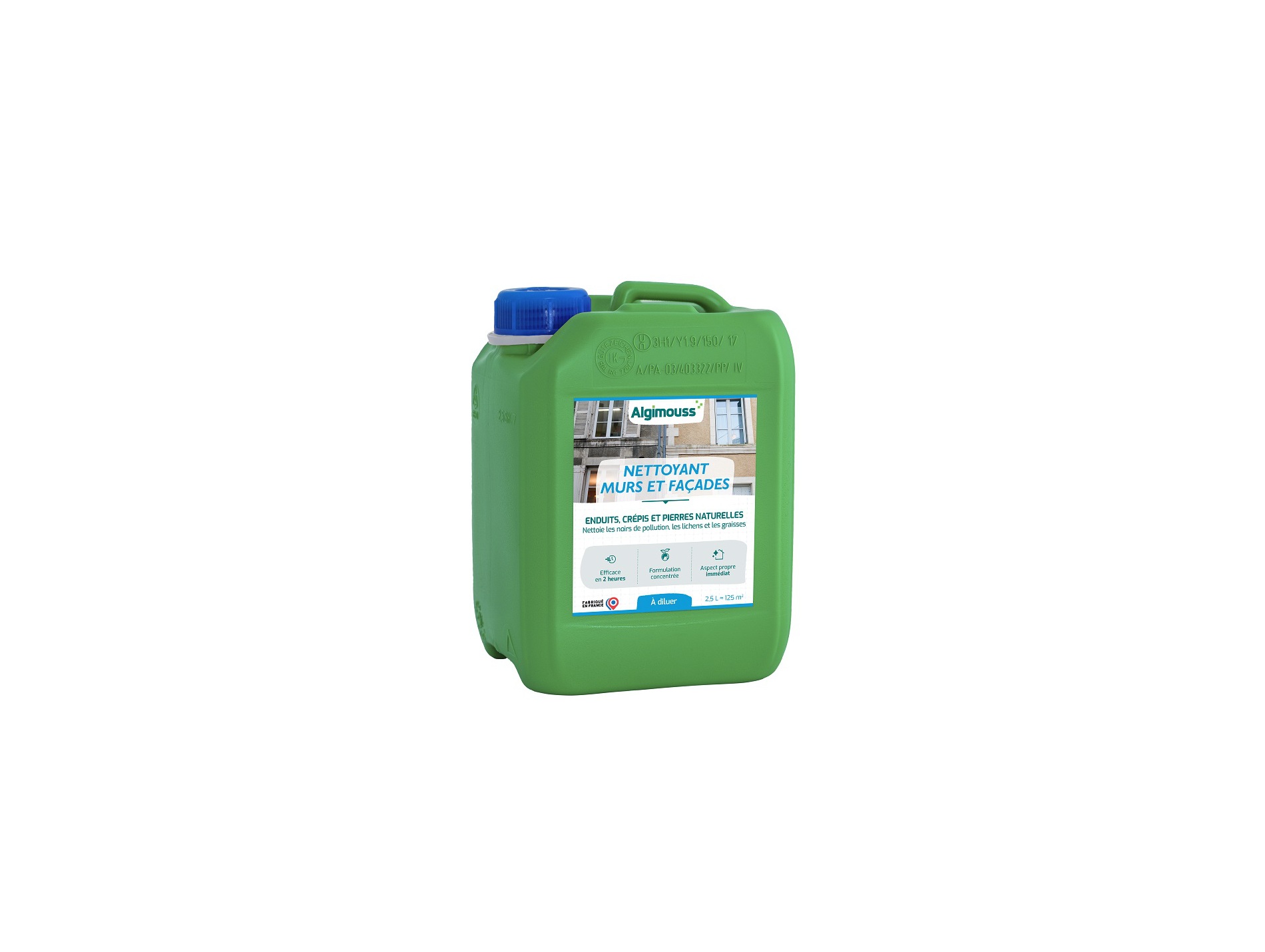 Nettoyant ALGIMOUSS noirs de pollution façades 2.5L