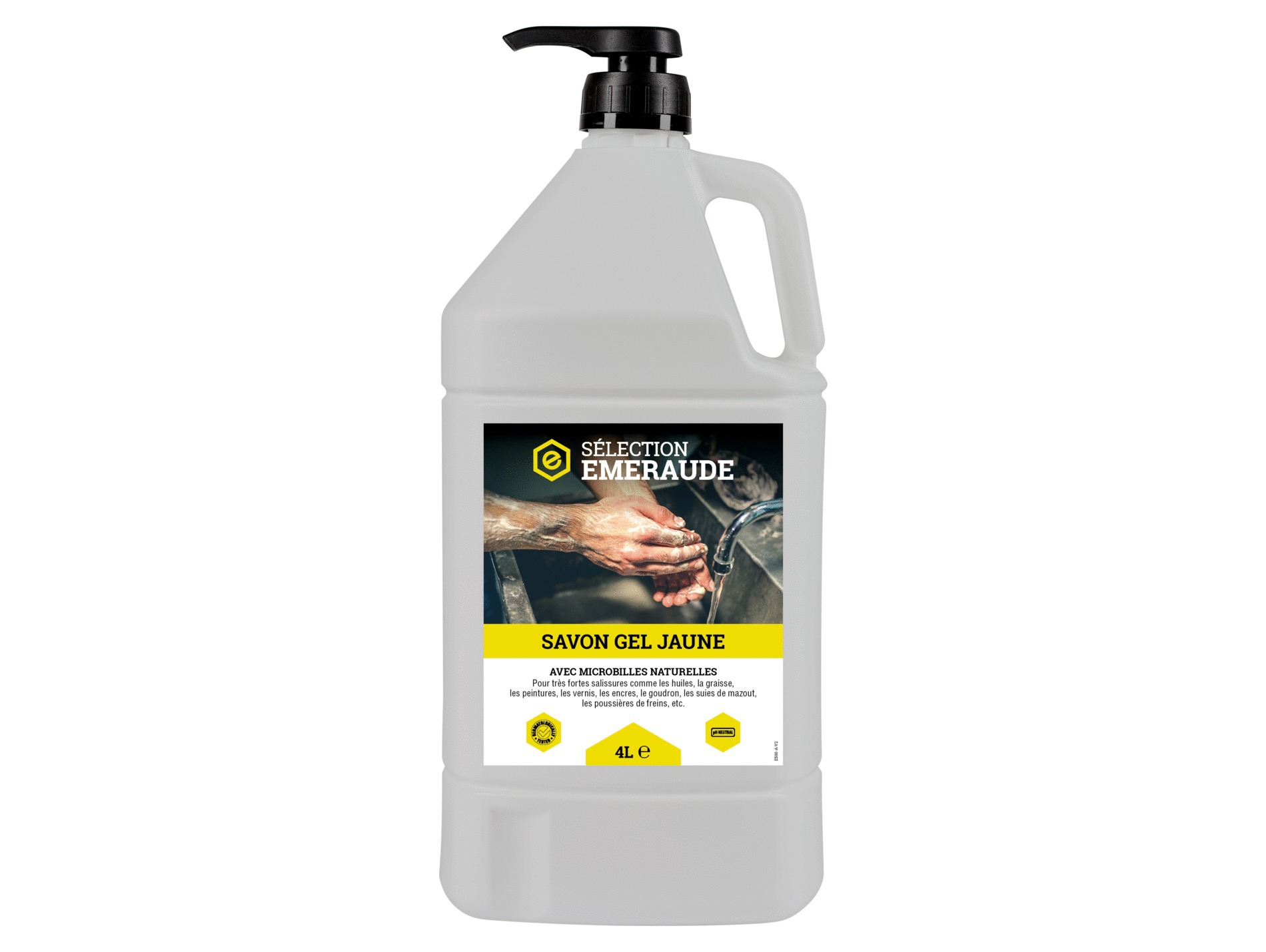 Savon gel jaune SELECTION EMERAUDE avec pompe 4L