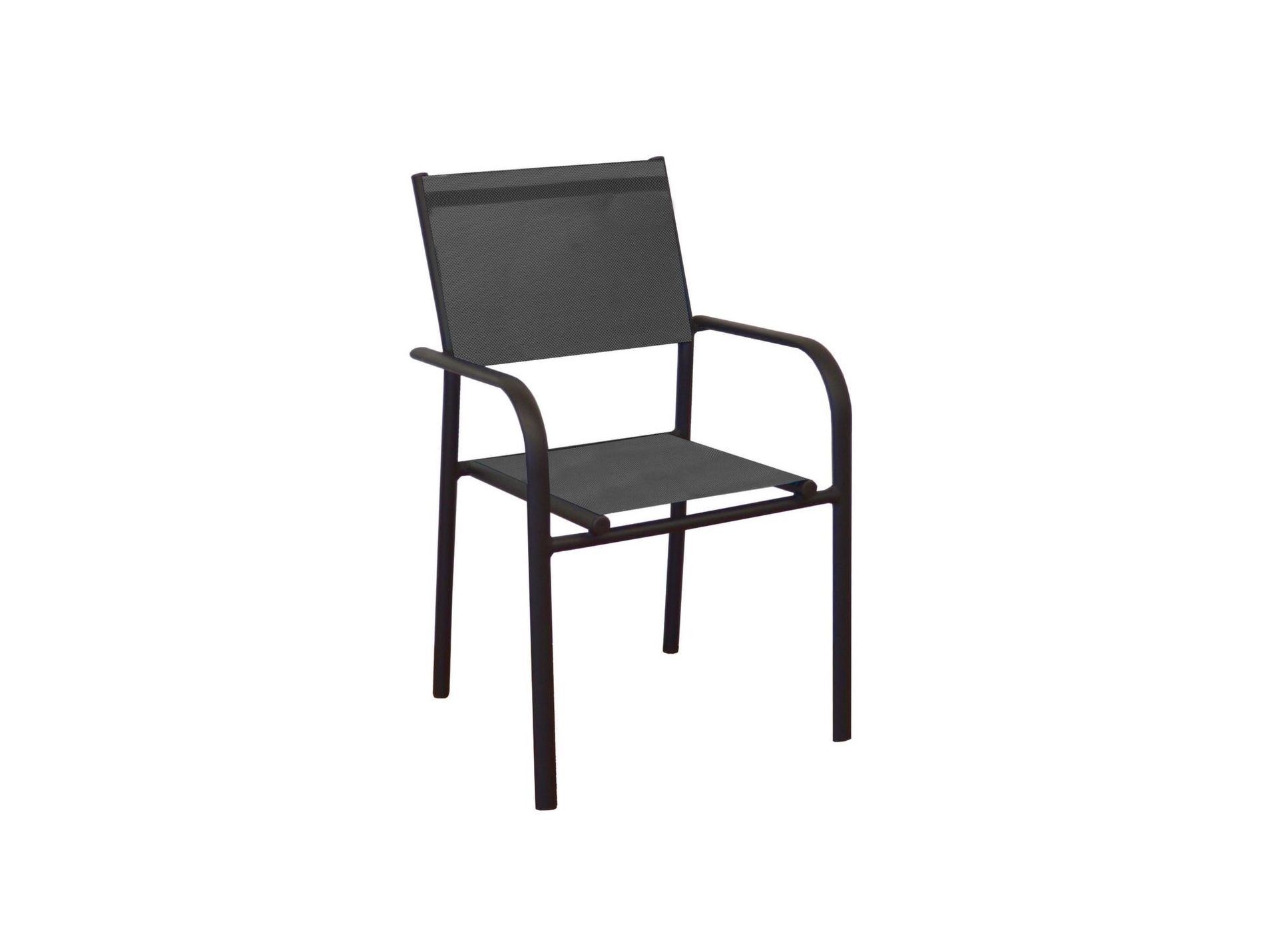 Fauteuil de jardin empilable aluminium toile Duca graphite