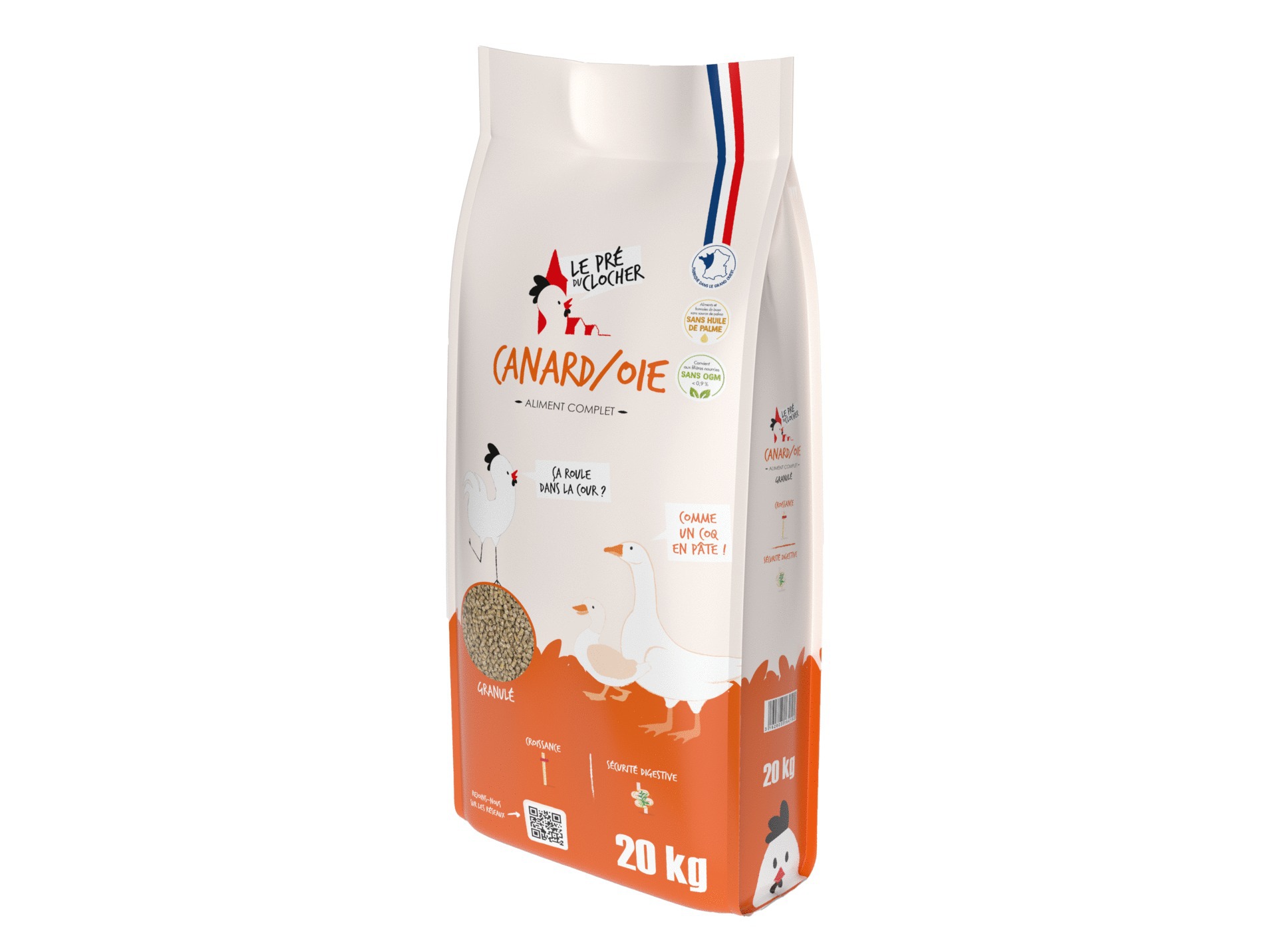 Aliment complet en granulés LE PRE DU CLOCHER Canard et Oie 20kg
