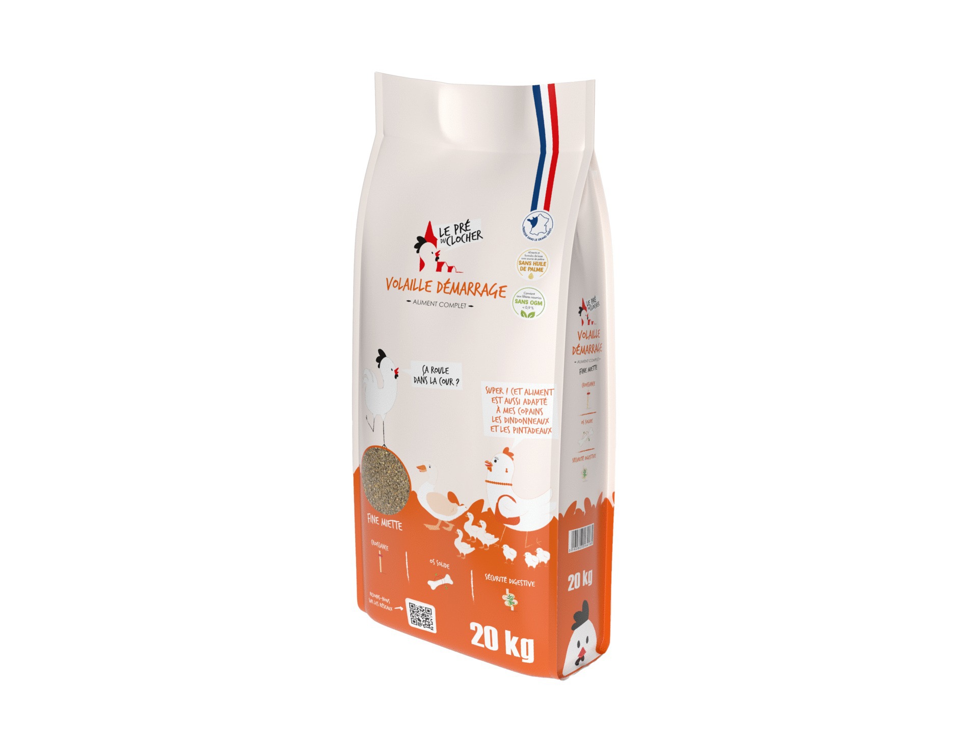 Aliment complet volaille démarrage LE PRÉ DU CLOCHER  20Kg