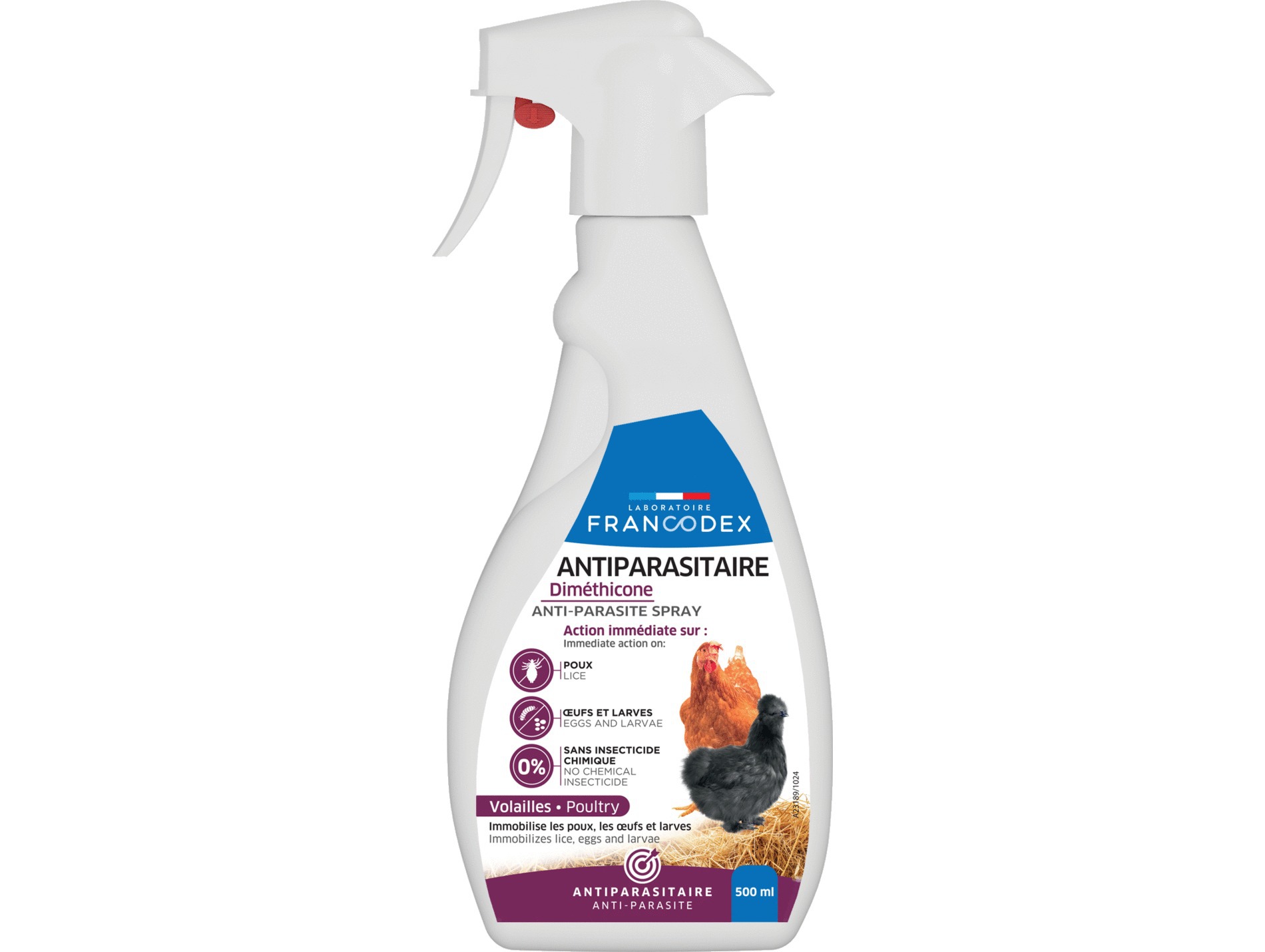 Spray antiparasitaire diméthicone volailles 500ml