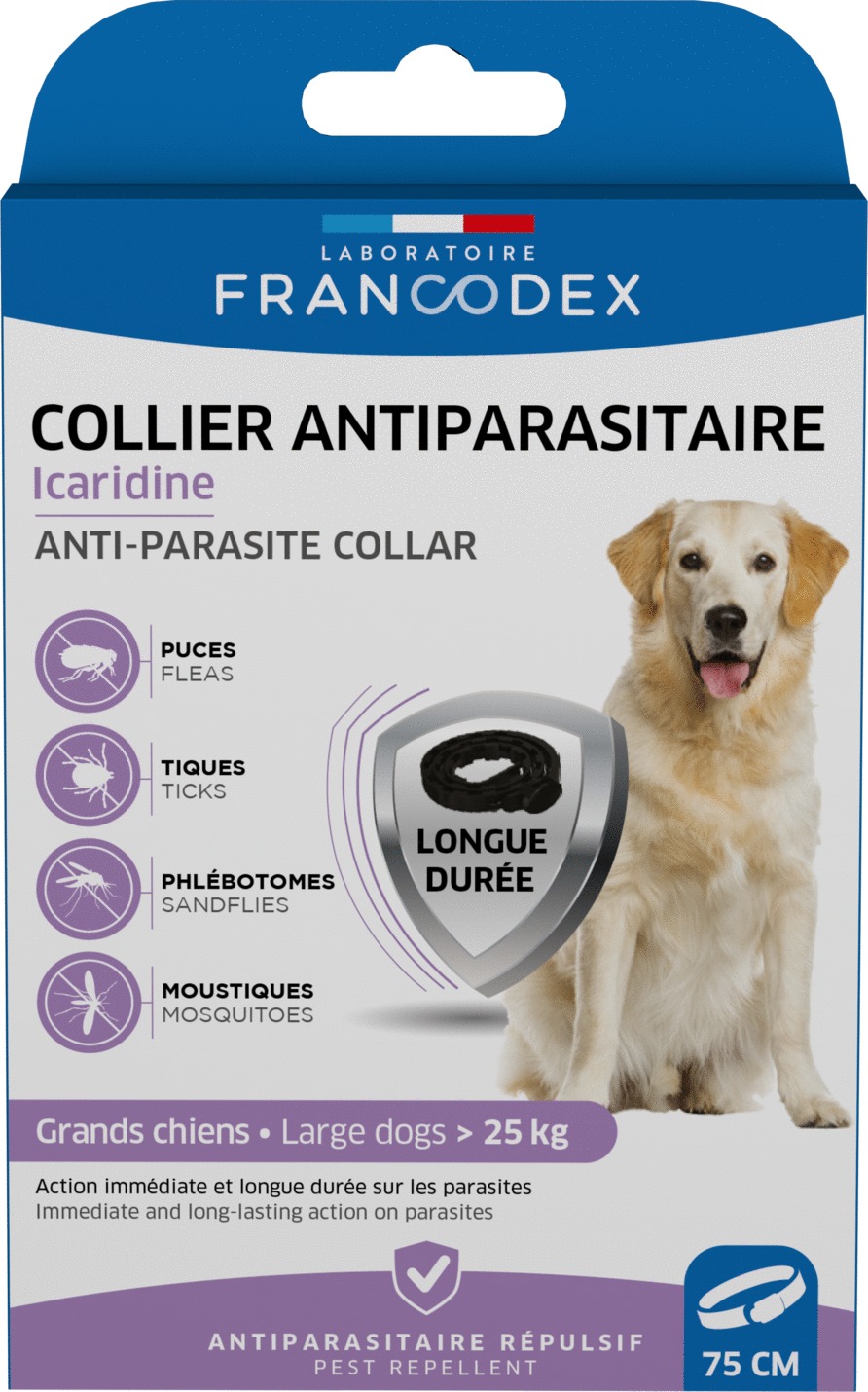 Collier FRANCODEX Icaridine grand chien noir