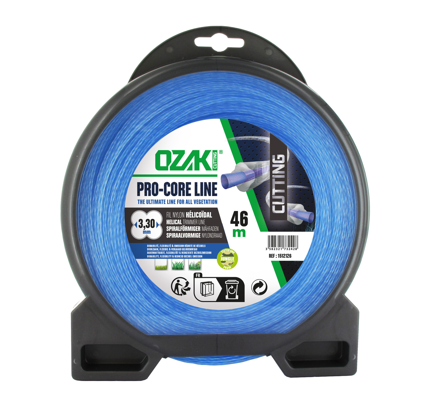 Fil nylon hélicoïdal OZAKI Pro-Core Line Ø3,30mm L.46m