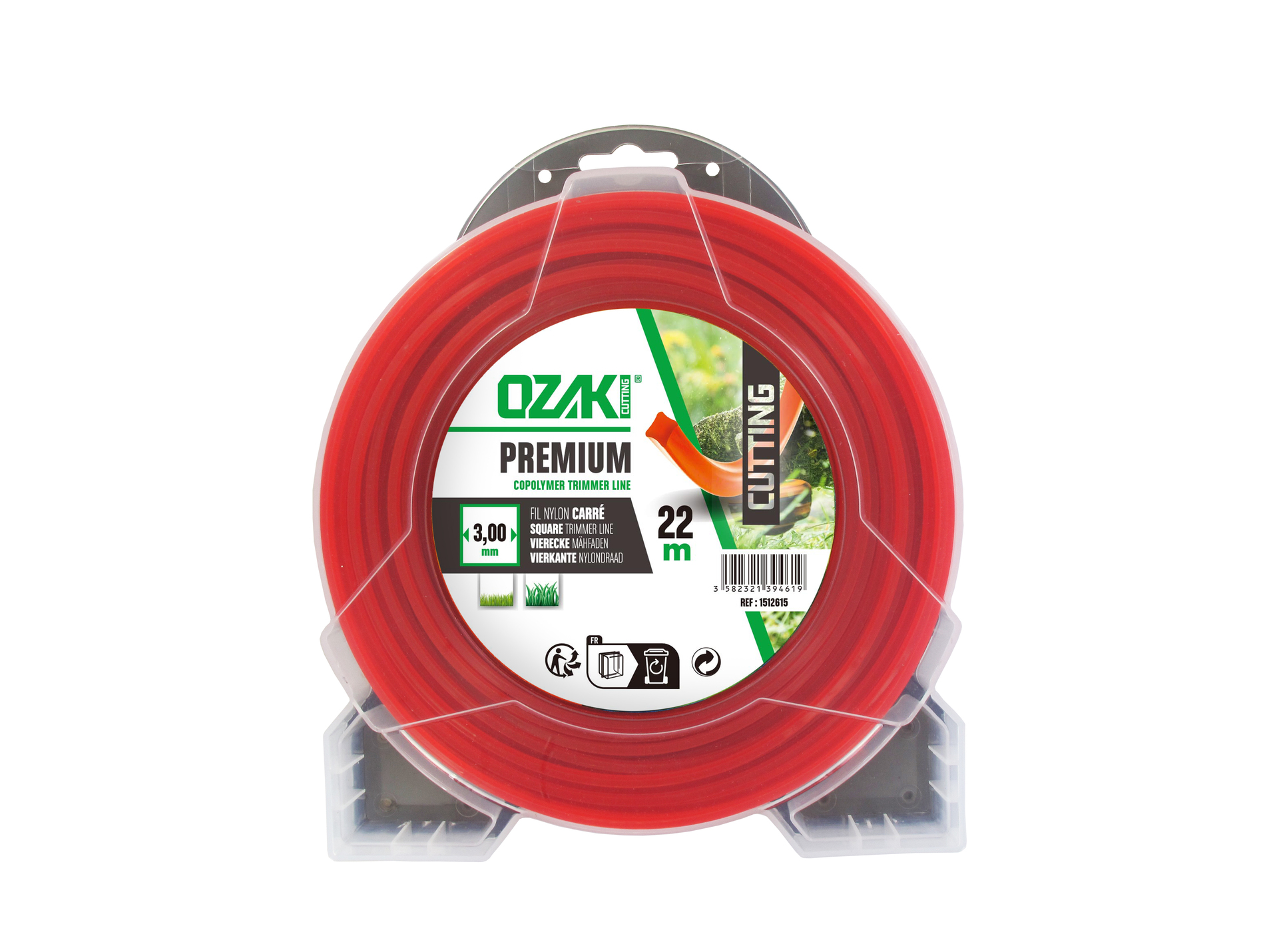 Fil nylon carré OZAKI Premium  Ø3,00mm L.22m