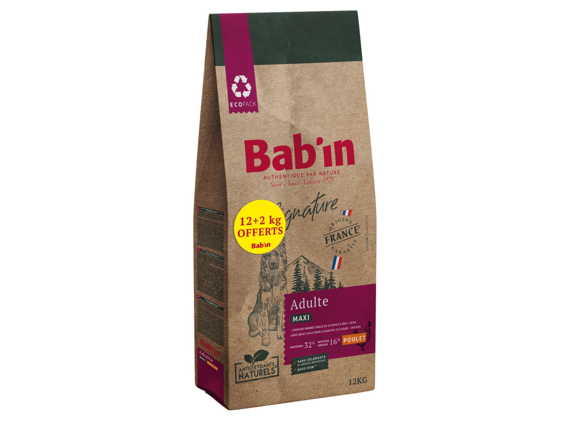 Croquettes pour chien BAB'IN Maxi Adulte poulet