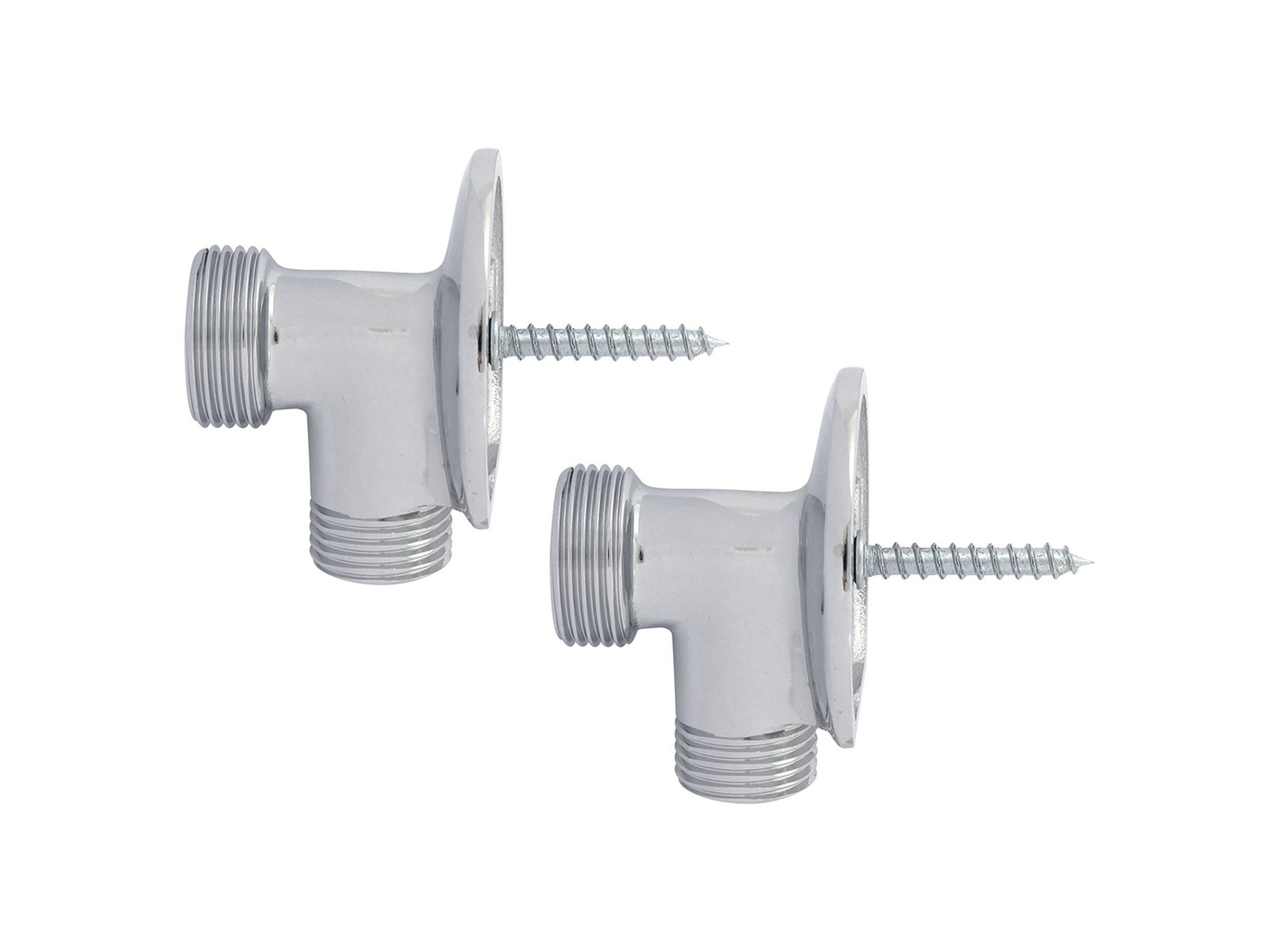 Raccord applique x2 ROUSSEAU Mâle 15/21 Mâle 20/27 Chromé