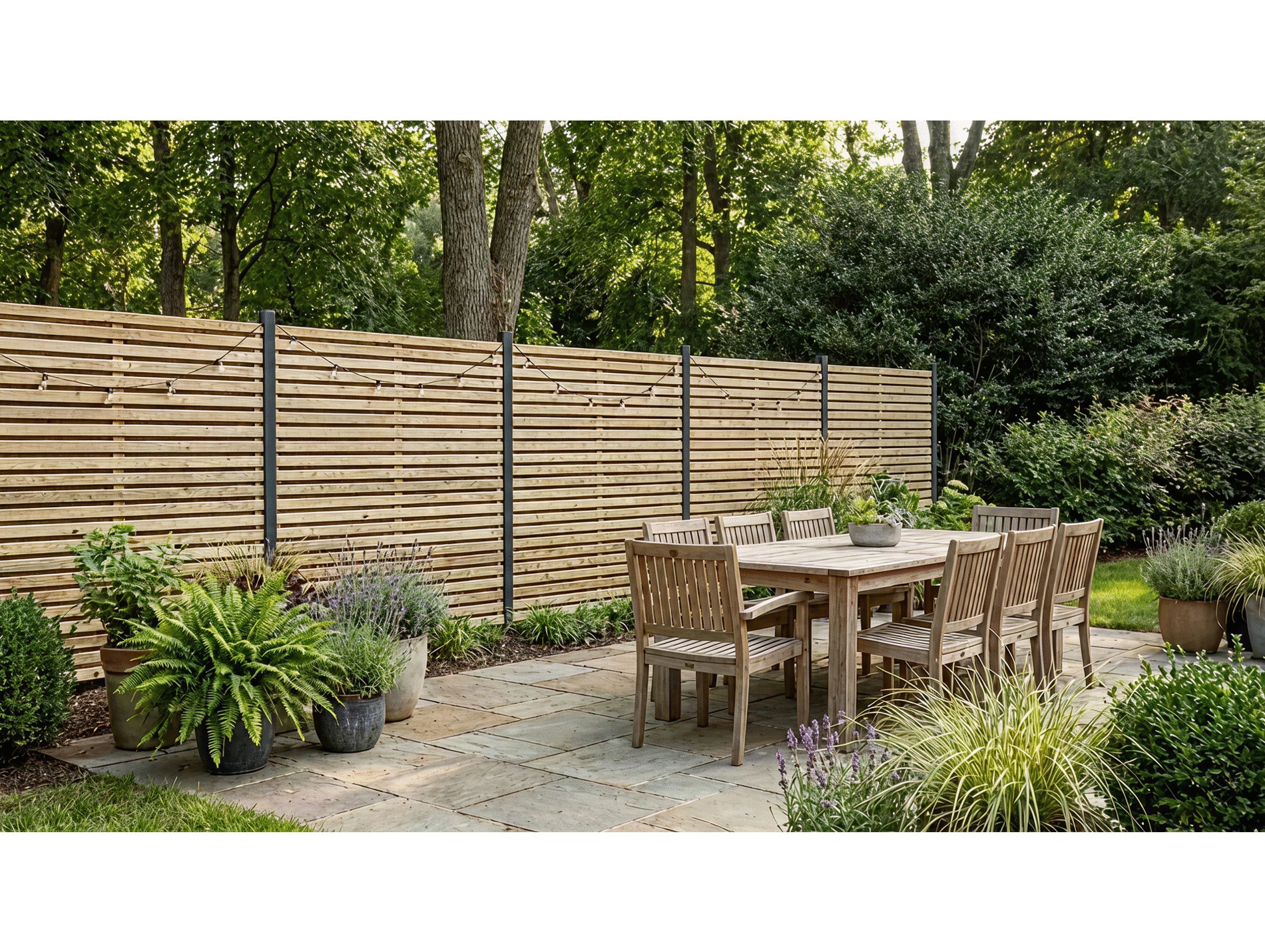 Brise-vue bois Linea Klassik 180x180cm renforcé