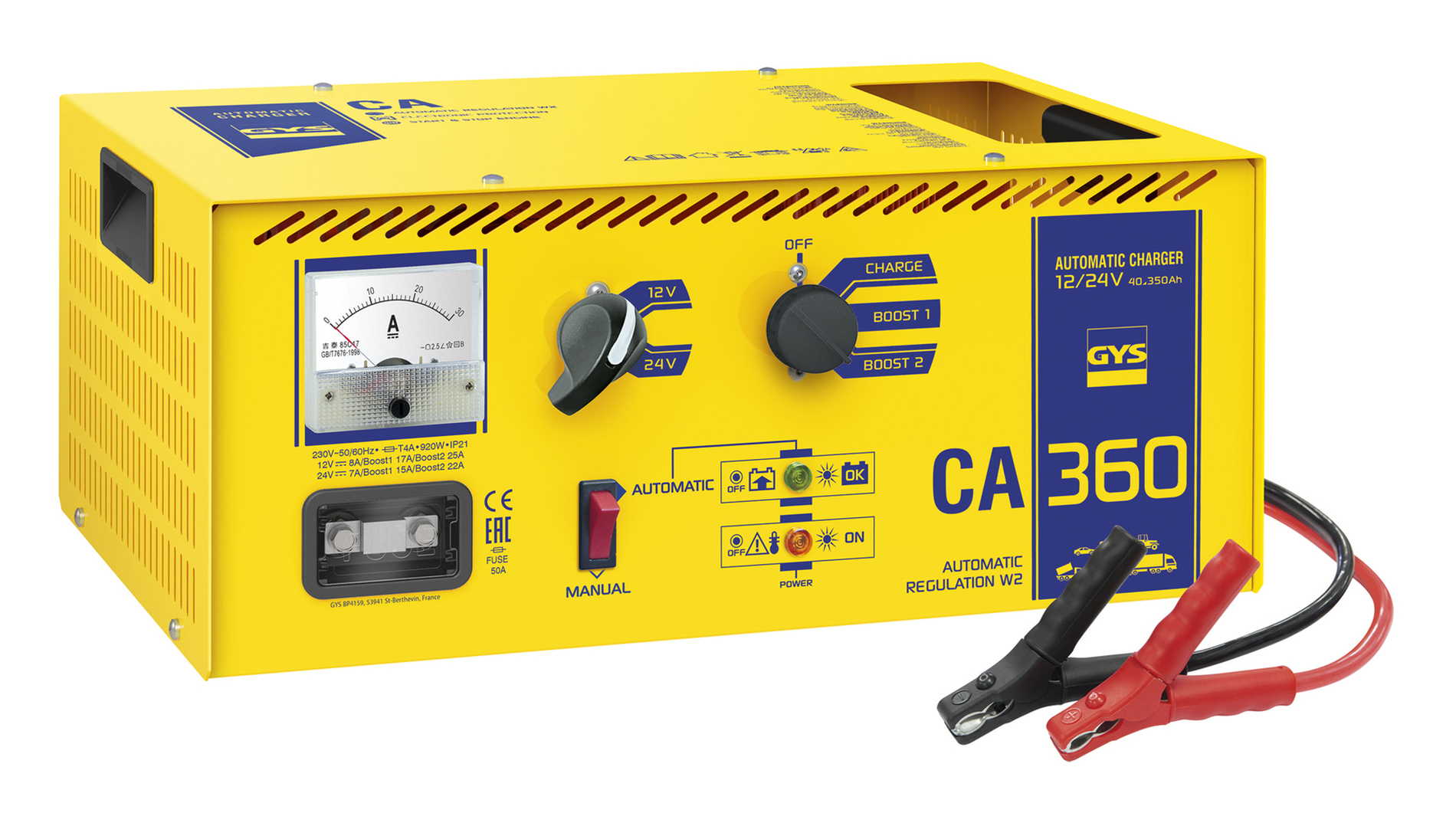 Chargeur automatique GYS Ca 360 12-24v 40-350ah