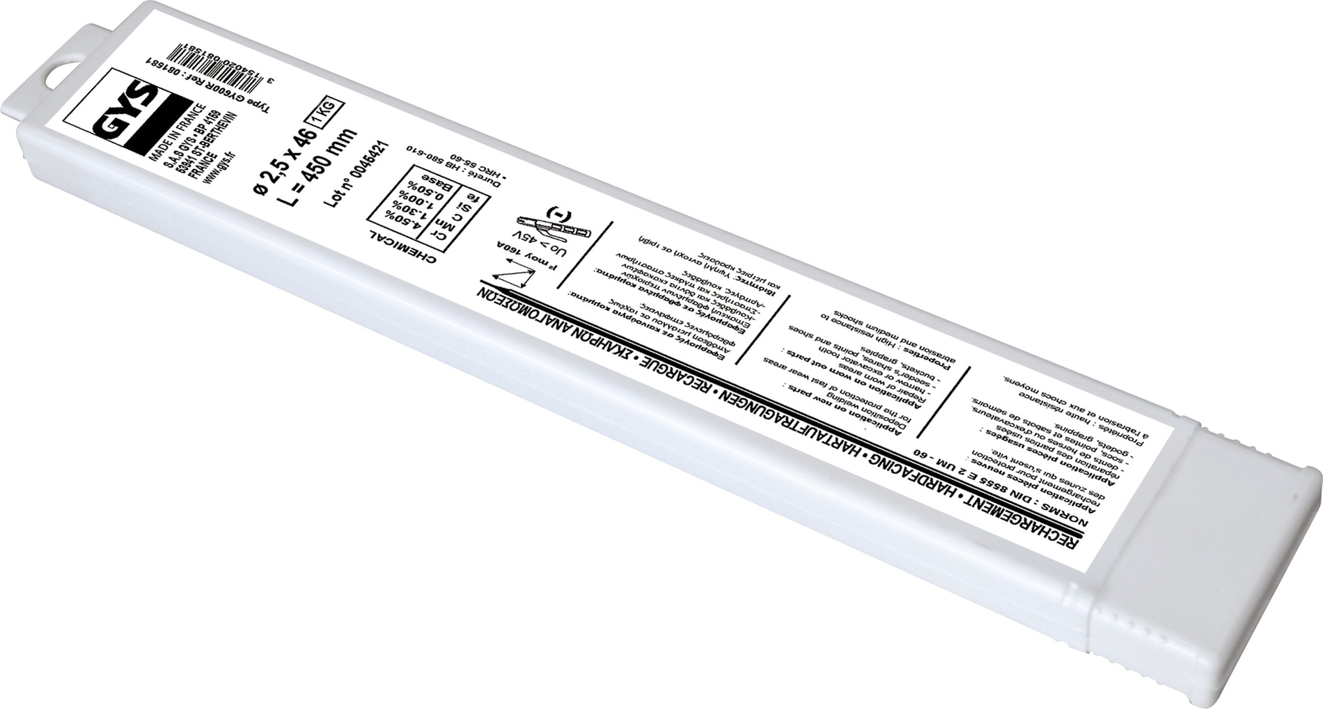 Électrodes GYS de rechargement 2,5mm 46 pièces