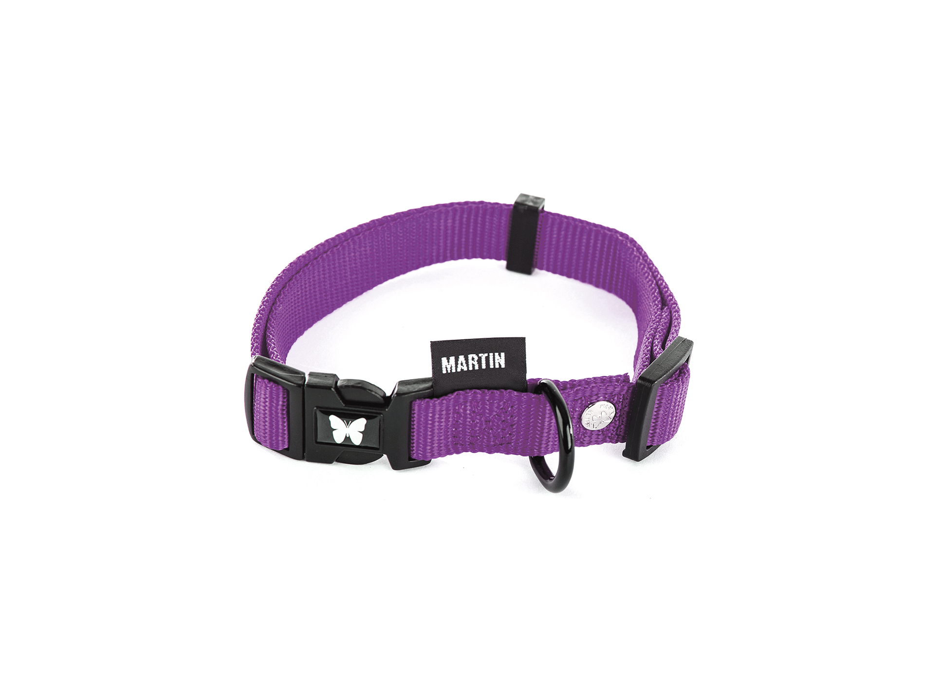 Collier en nylon réglable MARTIN SELLIER l.16mm L.45cm bleu