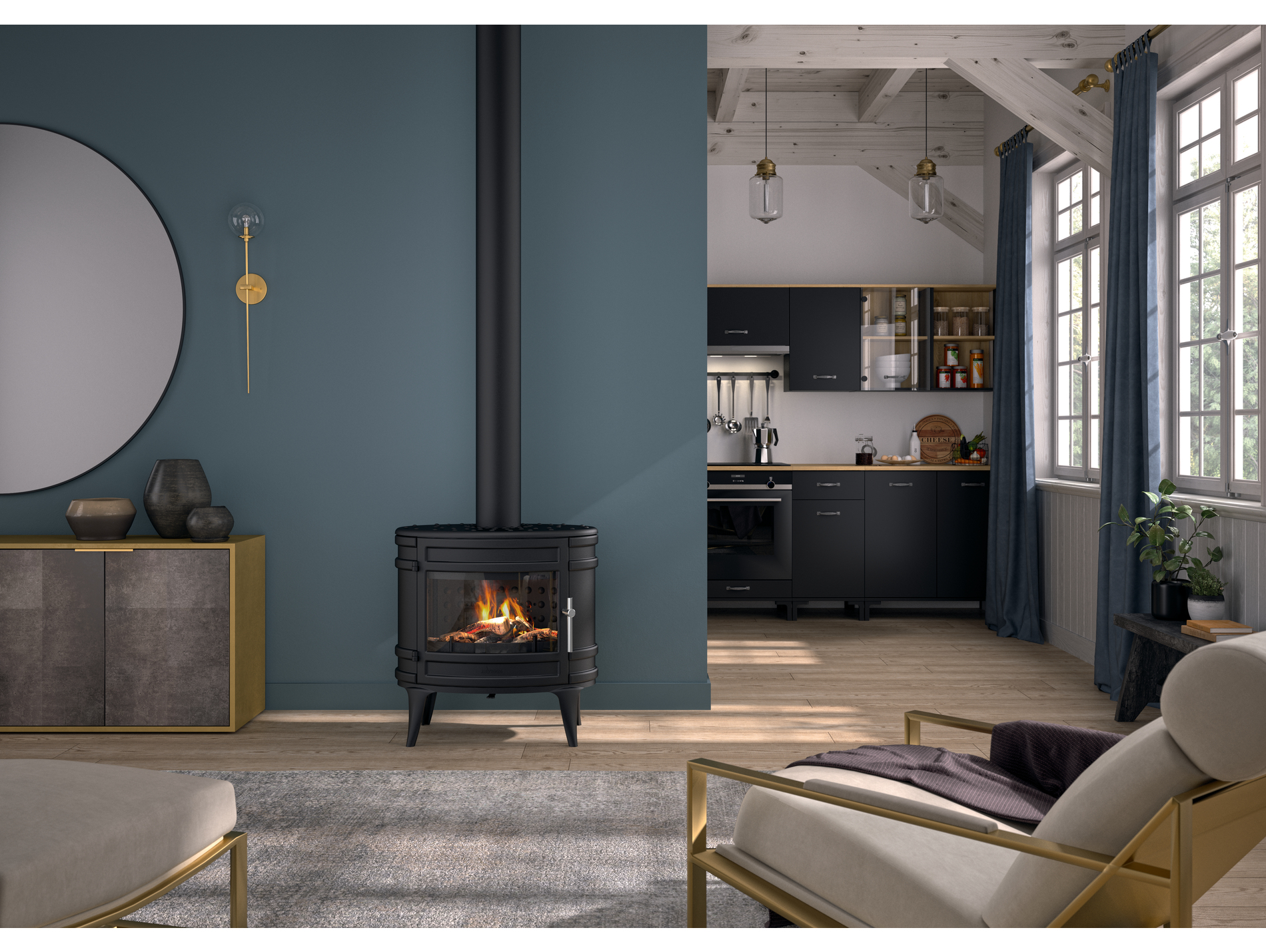 Poele à bois INVICTA Mandorin fonte P648304 8kw