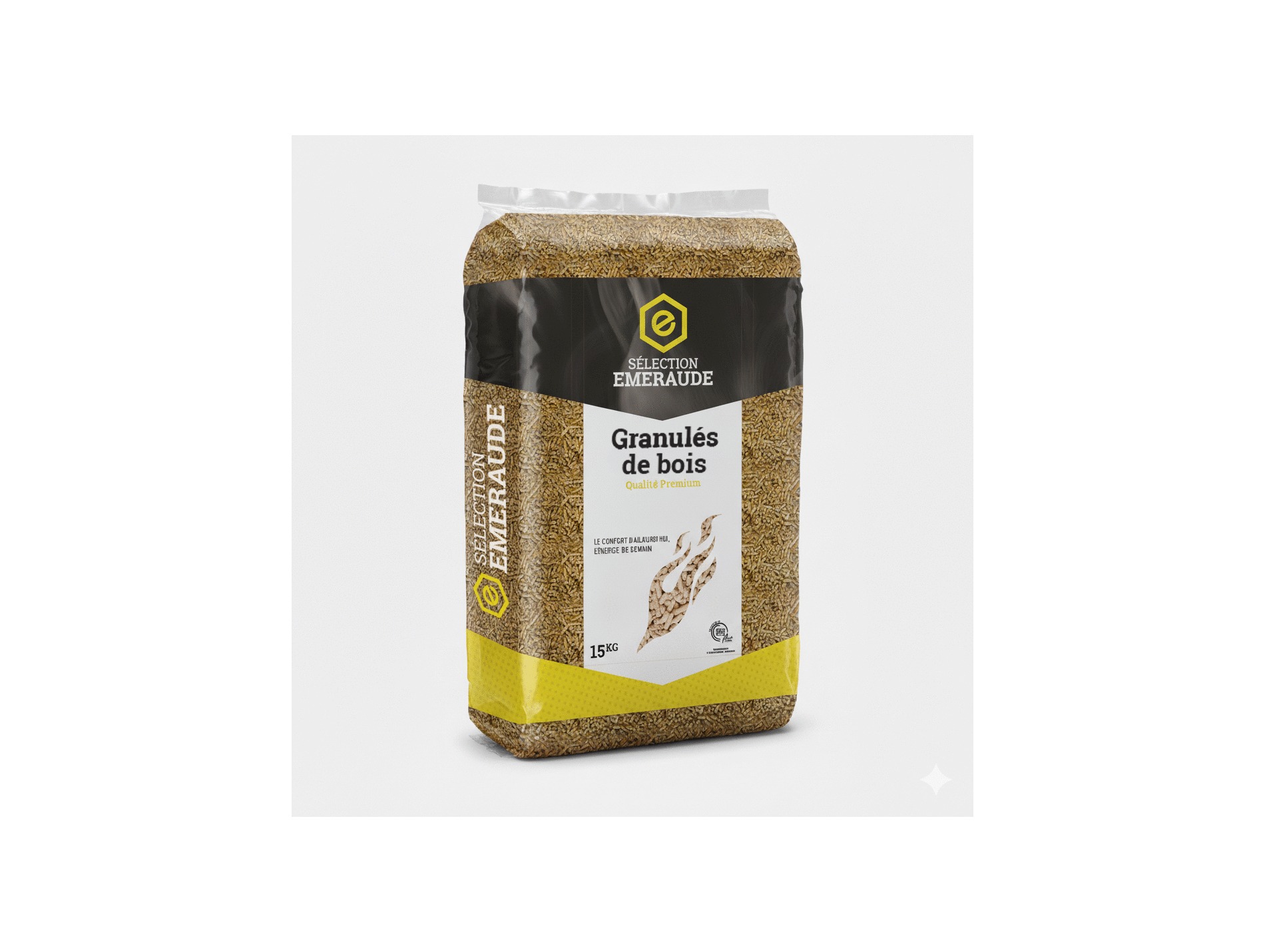 Pellet de bois SELECTION EMERAUDE 100% résineux 15kg