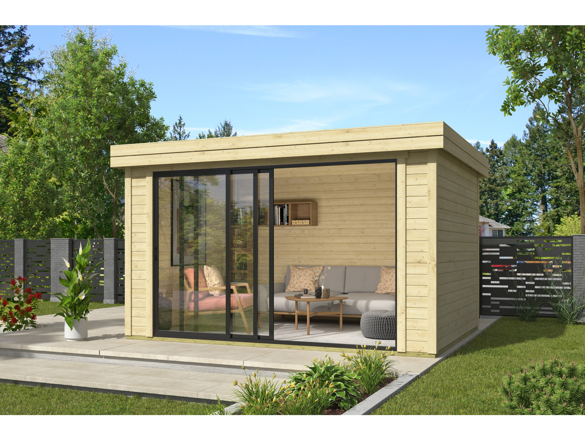 Abri jardin bois LASITA scala brut 28mm 12,40m²