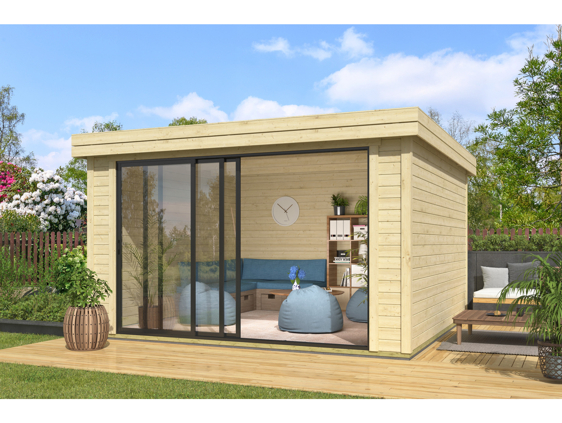 Abri jardin bois LASITA scala brut 28mm 16,40m²