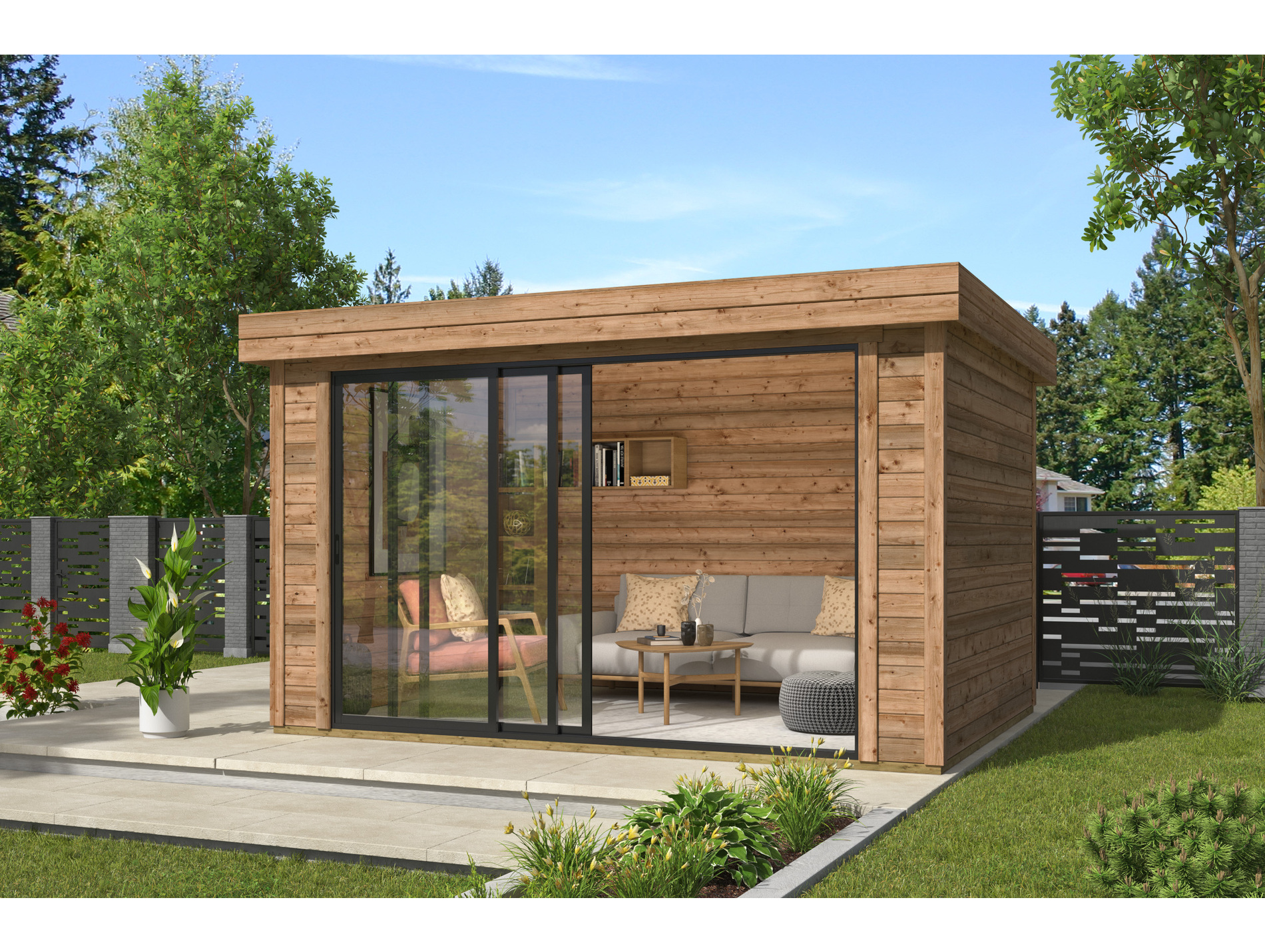 Abri jardin bois LASITA scala autoclave 28mm 12,40m²