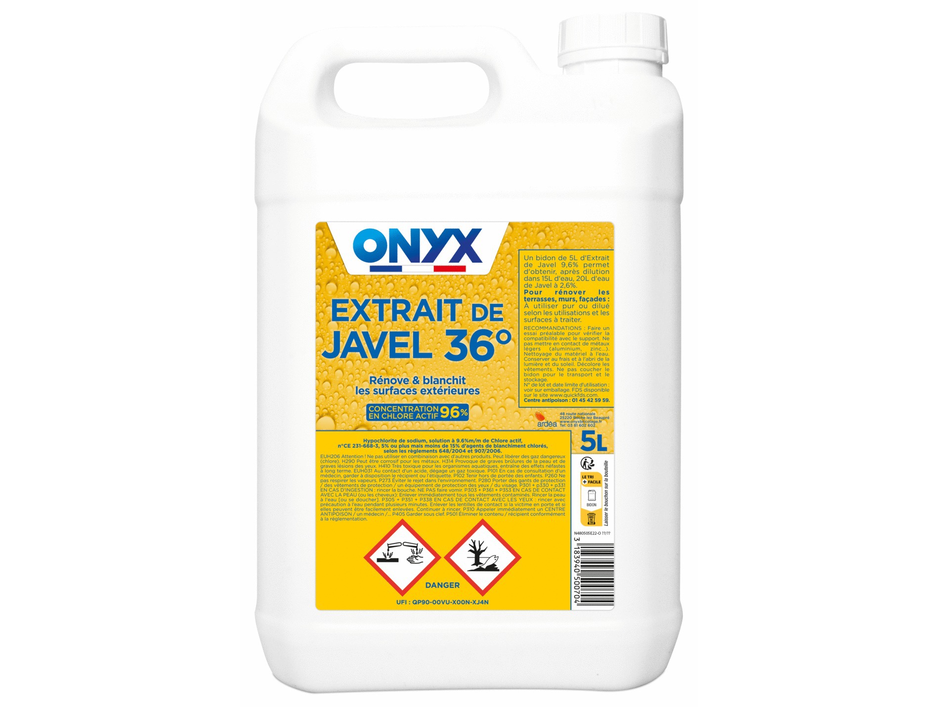 Extrait de javel 9,6% ONYX 5L
