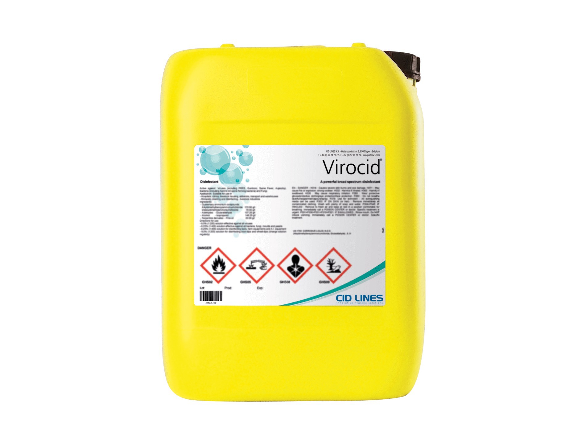 Désinfectant CID LINES Virocid 4x5L bâtiments élevage