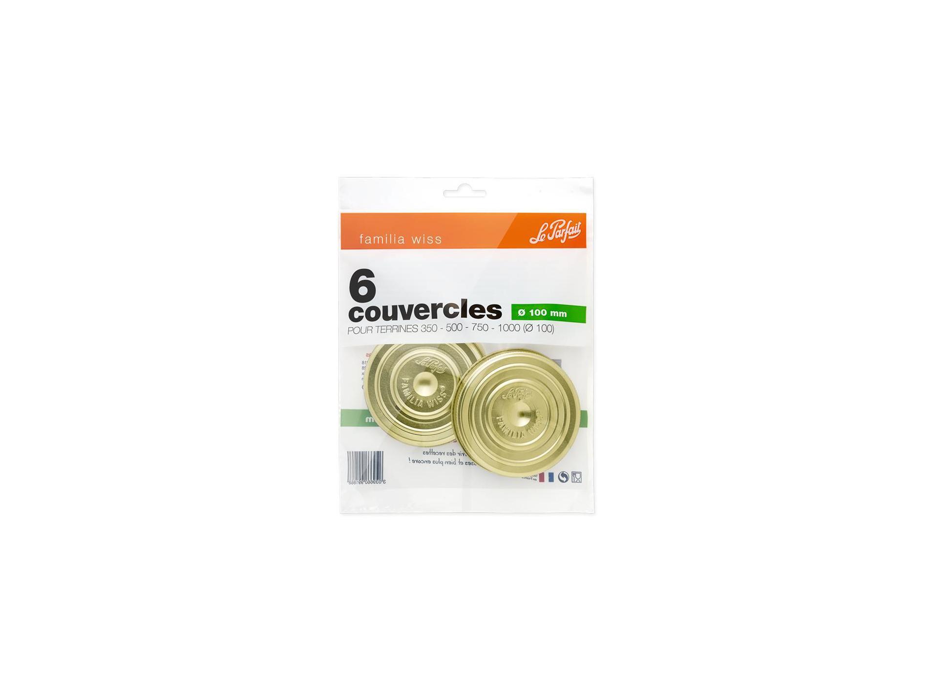 Couvercles LE PARFAIT Familia Wiss Ø100mm x6