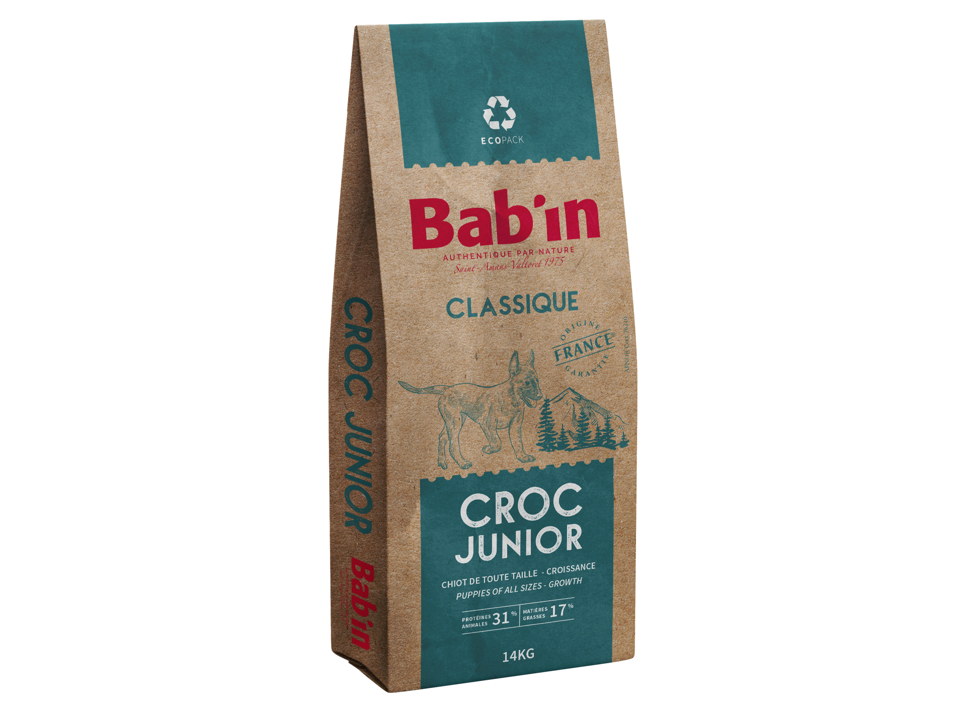 Croquettes chiot Croc Junior BAB'IN classique 14Kg