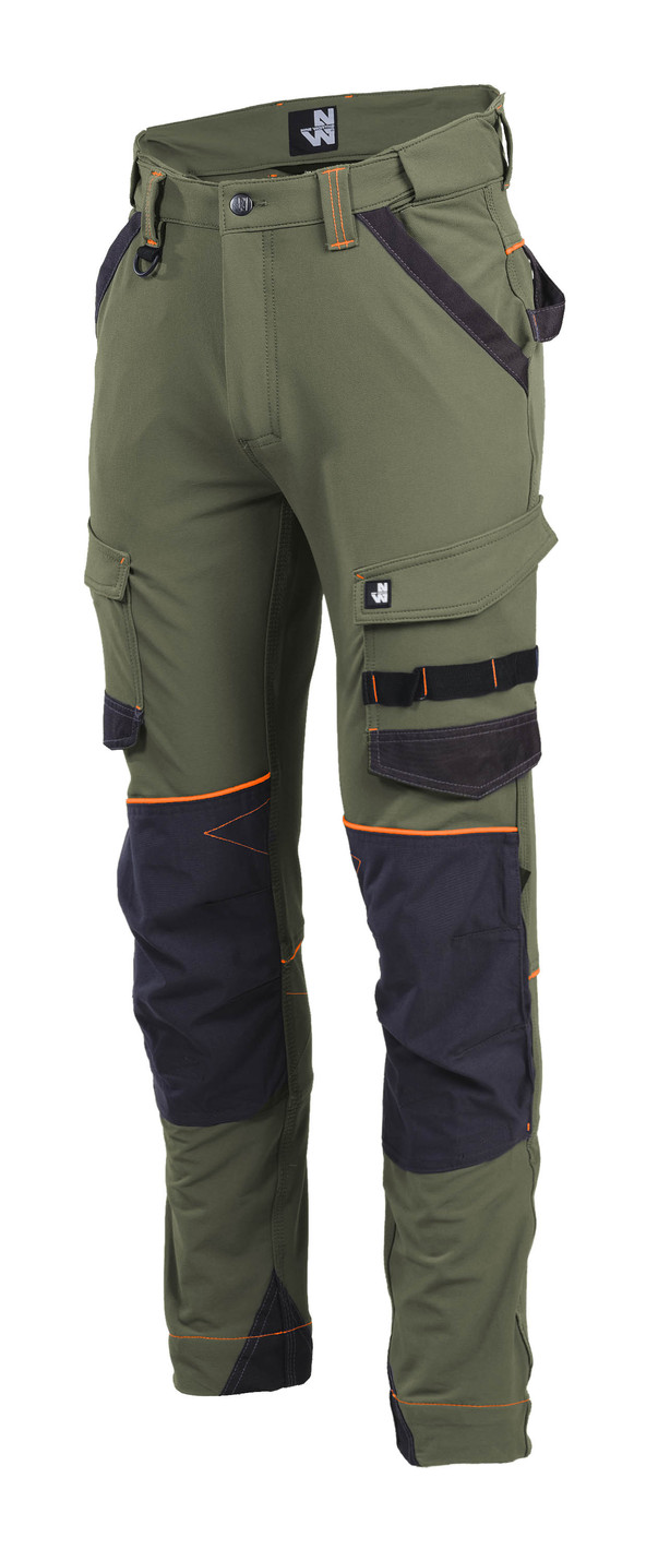 Pantalon de travail NINE WORTHS Sacha polyamide kaki