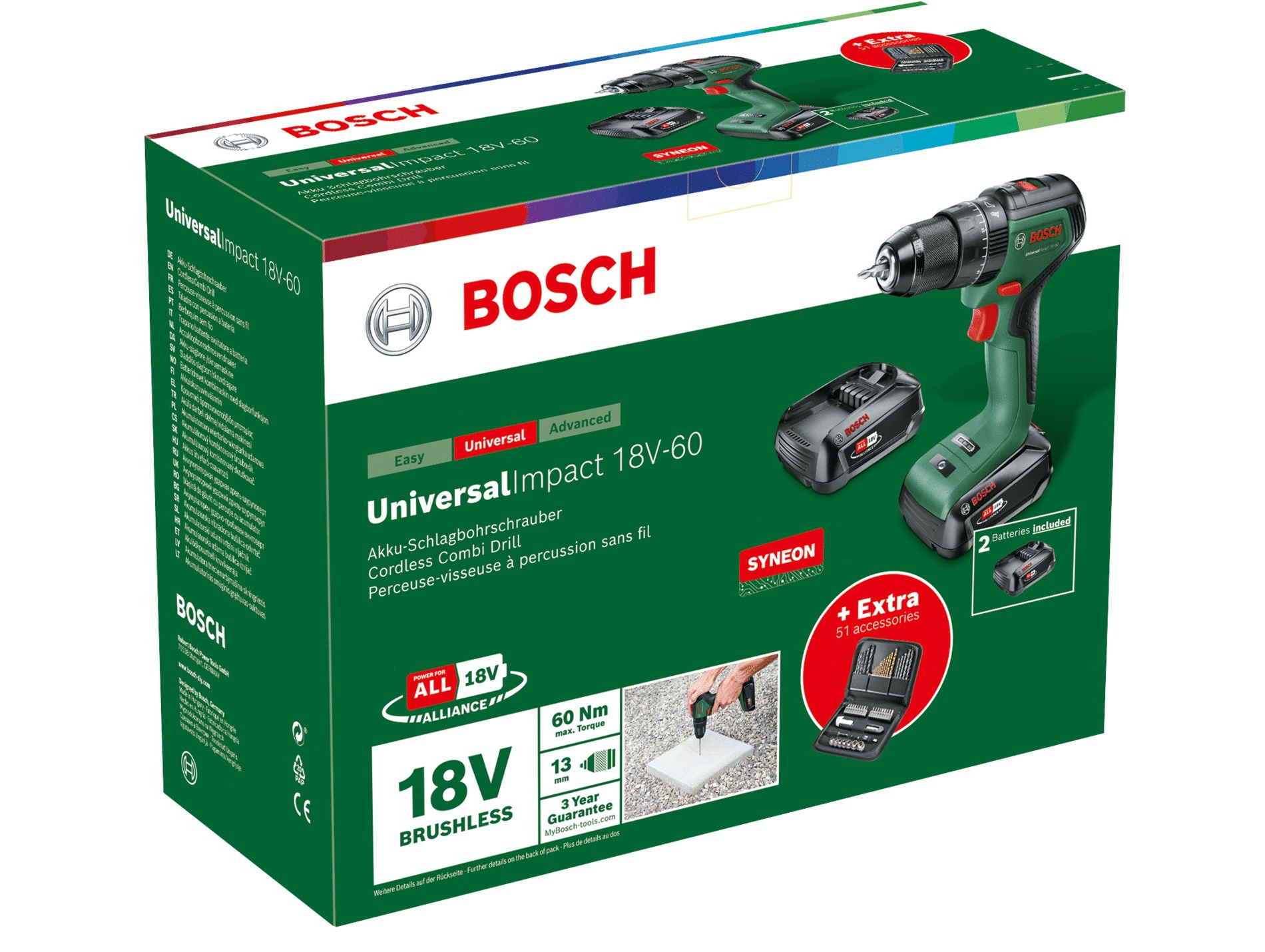 Perceuse BOSCH UniversalImpact 180V-60 +coffret de 51 accessoires