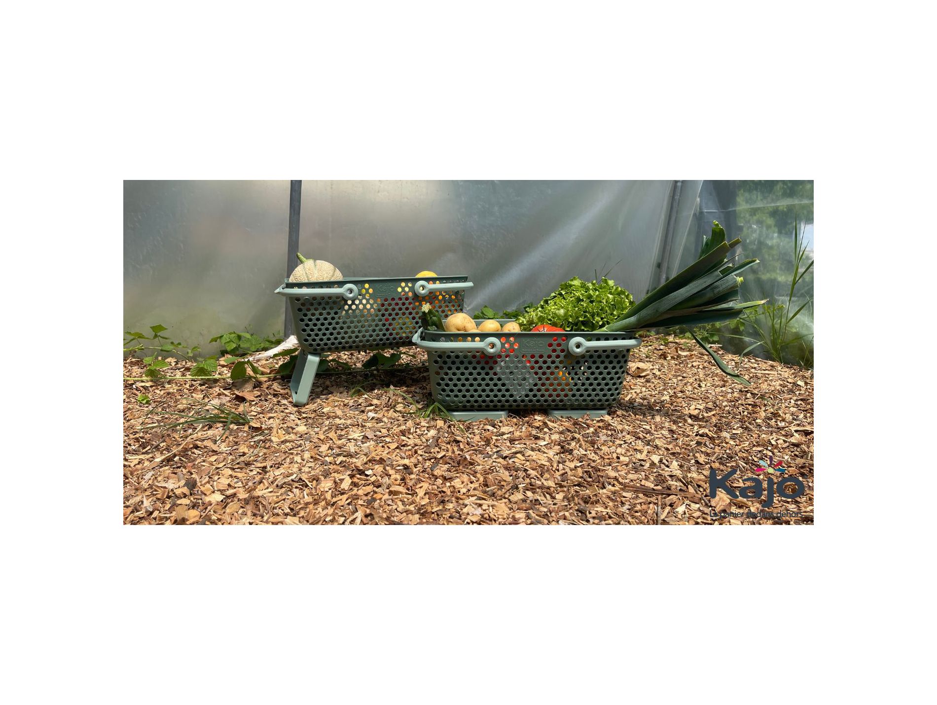 Panier KAJO vert olive vert amande 15l