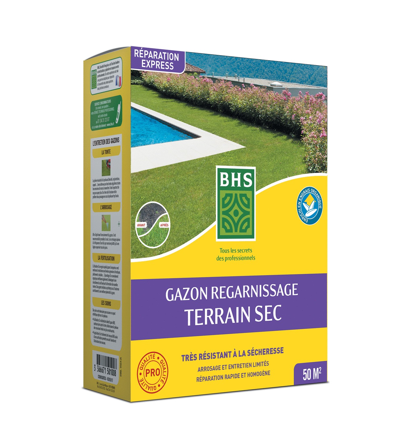 Gazon BHS regarnissage terrain sec 1kg
