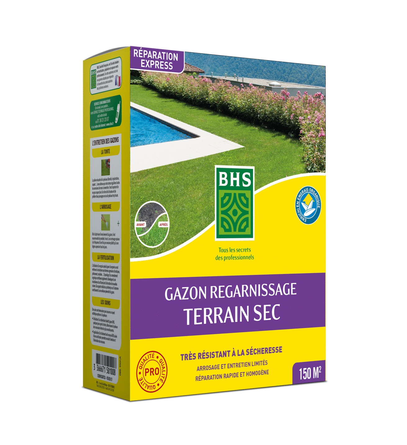 Gazon BHS regarnissage terrain sec 3kg