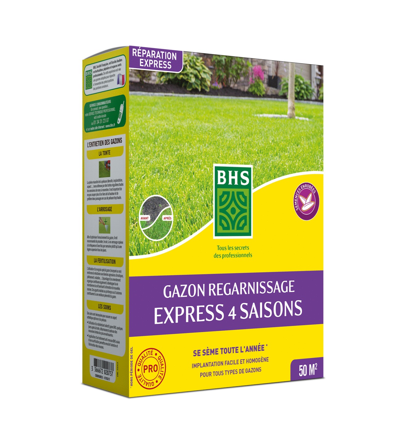 Gazon BHS regarnissage 4 saisons 1kg